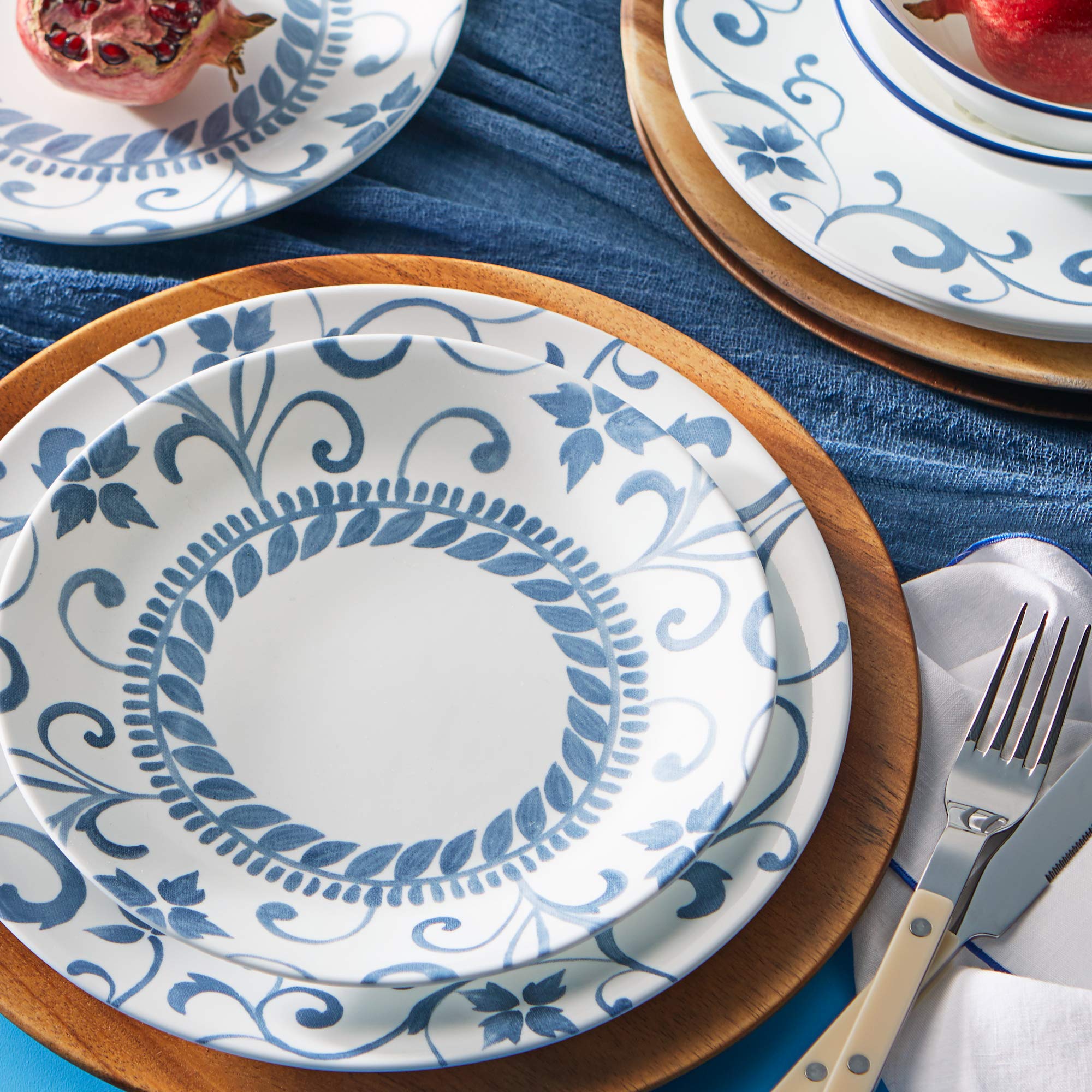 Corelle 12-Piece Dinnerware Set for 4 - Chip Resistant Glass Plates & Bowls - Artemis Pattern - Vitrelle Technology - Perfect for Everyday Dining, Dinner Parties & Family Meals