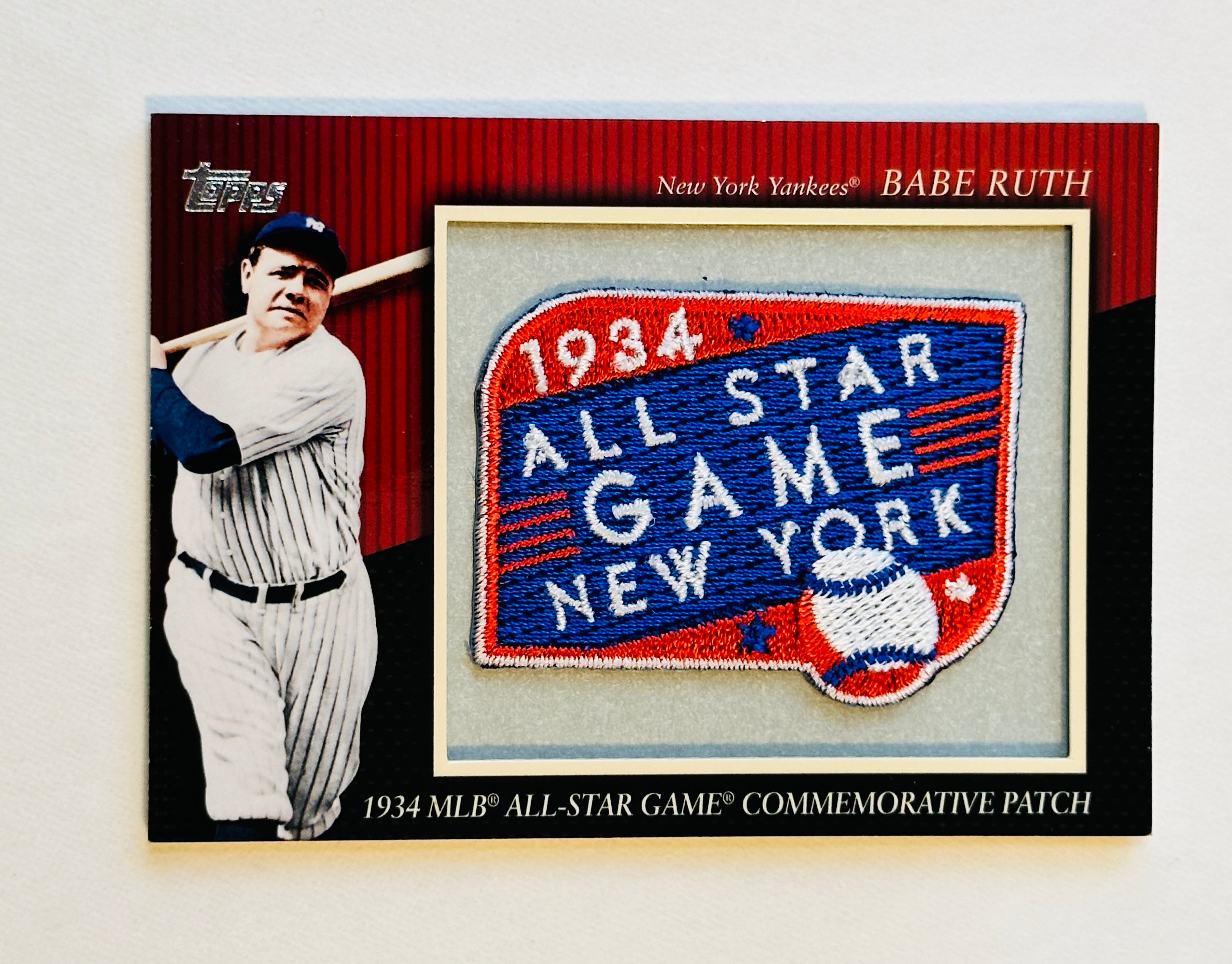 2010 Topps Babe Ruth New York Yankees All-Star Game Commemorative Patch Baseball Card - Perfect for Collectors, Fans & Sports Memorabilia Displays