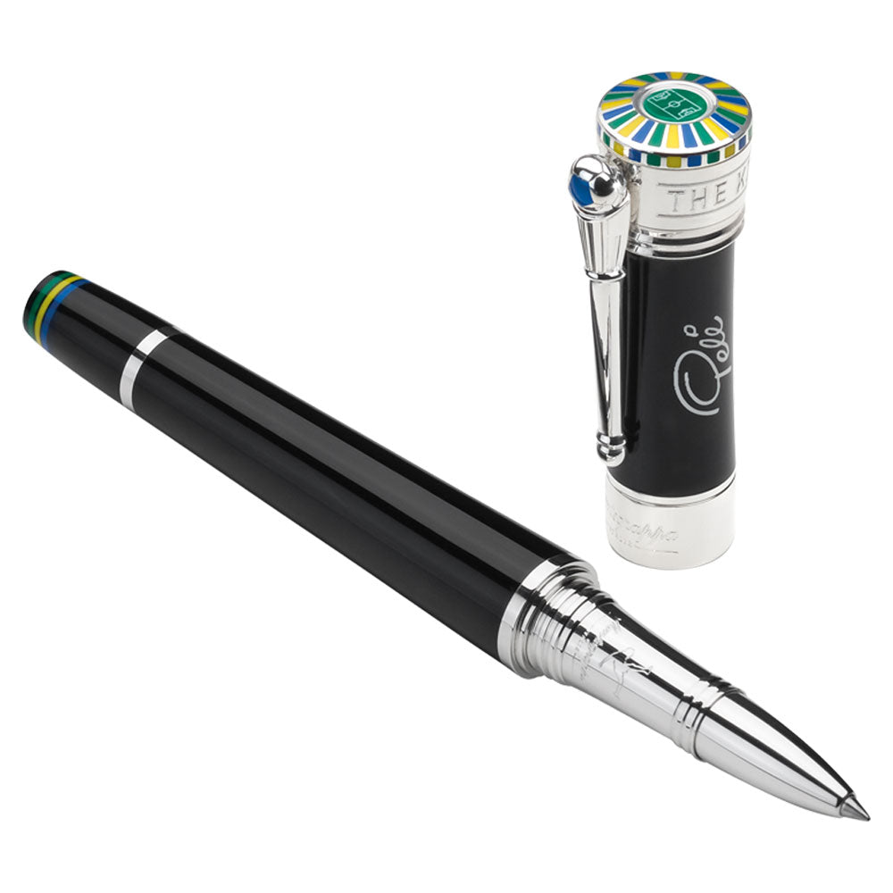 Montegrappa PELE Icons Silver Rollerball Pen for Men - Premium Luxury Writing Instrument for Business, Gifts & Collectors - Perfect for Office, Signatures & Elegant Occasions