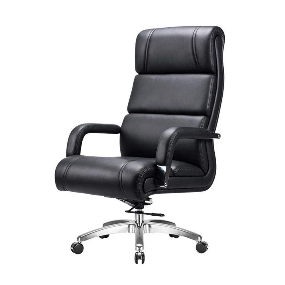 Ergonomic PU Leather Office Chair - Adjustable Swivel Computer Desk Chair with Lumbar Support for Home, Business & Conference Use - Easy to Clean Brown Executive Chair for Comfortable Working & Studying