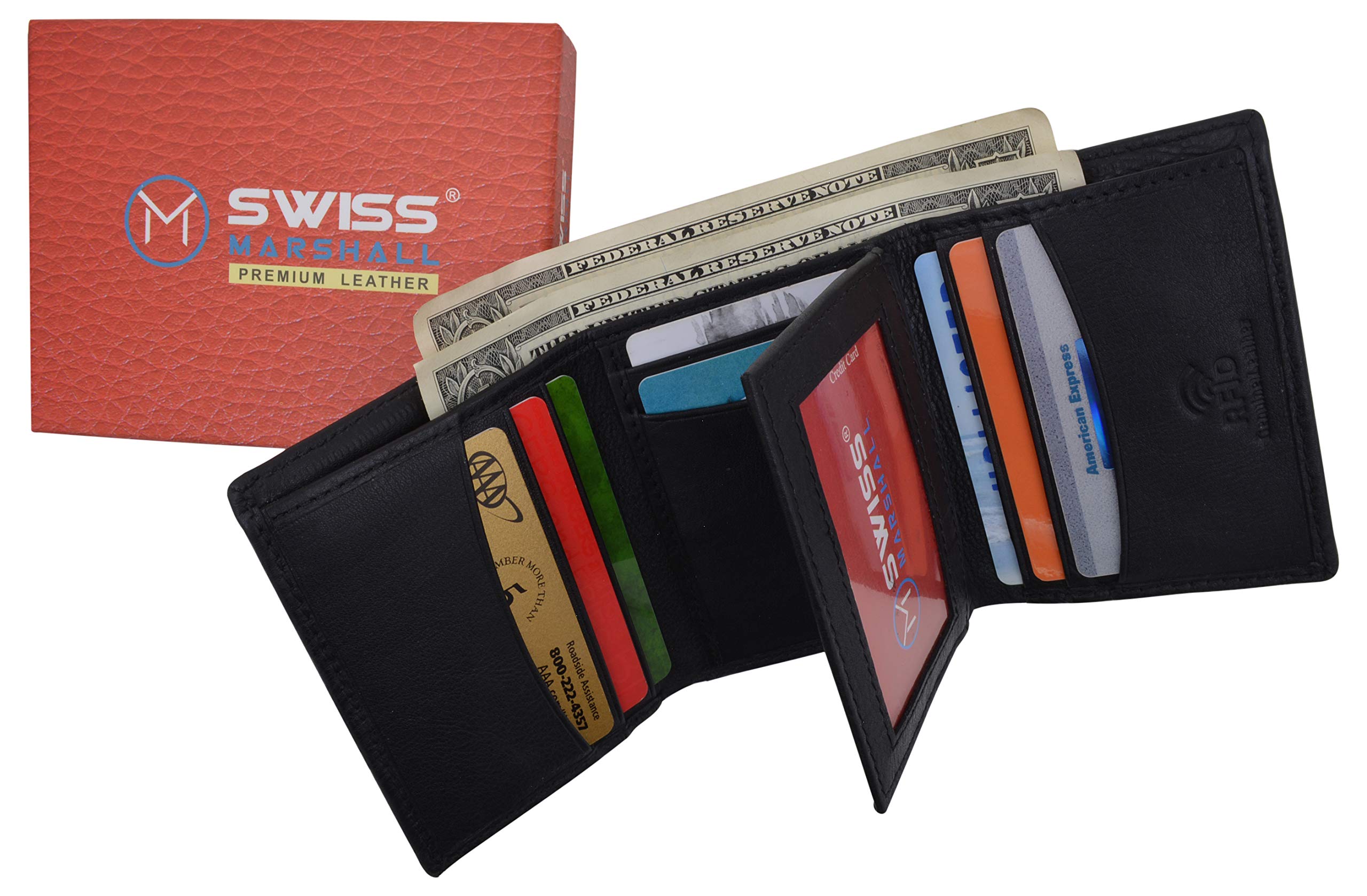 Premium RFID Blocking Leather Wallet for Men - Classic Trifold Design with Gift Box | Ideal for Travel, Business & Everyday Use