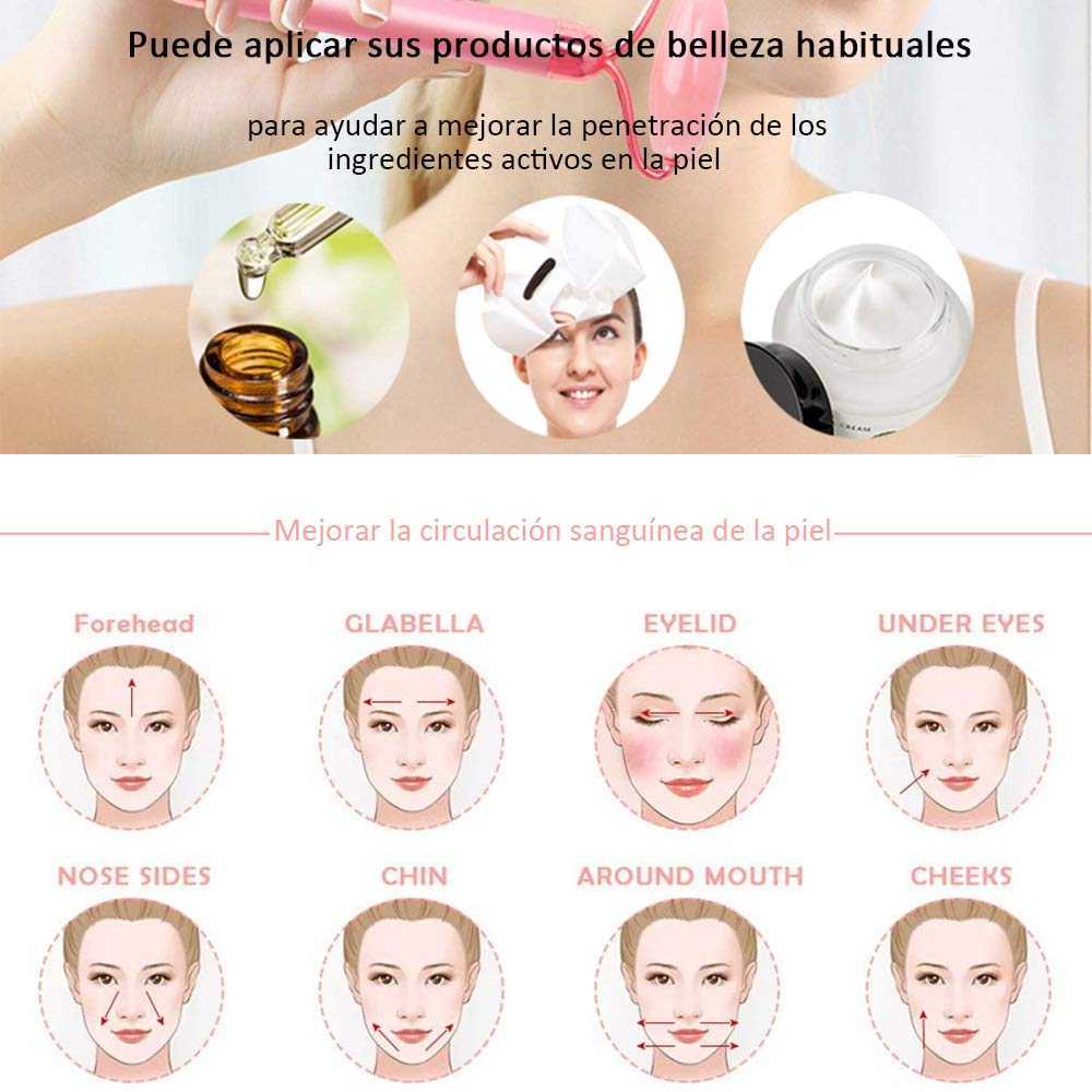 WANGDEFU 3-in-1 Electric Jade Roller & Rose Quartz Facial Massager - 100% Natural Anti-Aging, Anti-Wrinkle, Skin Tightening & Chin Toning Beauty Tool with Rose Gold Finish | Perfect for At-Home Spa, Skincare Routine & Relaxation Therapy