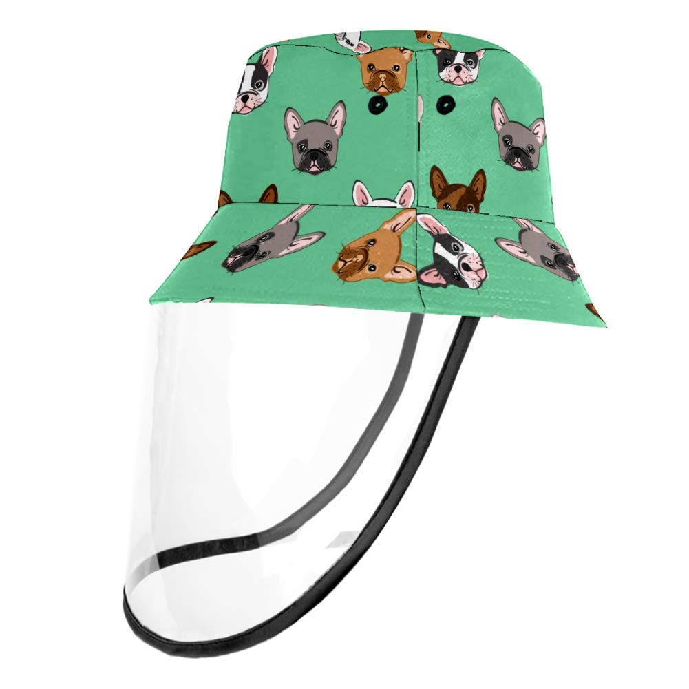 Stylish Removable Sun Hat for Men & Women - Breathable Fisherman Bucket Hat with Cute French Bulldog Design - Perfect for Beach, Fishing, and Outdoor Summer Activities