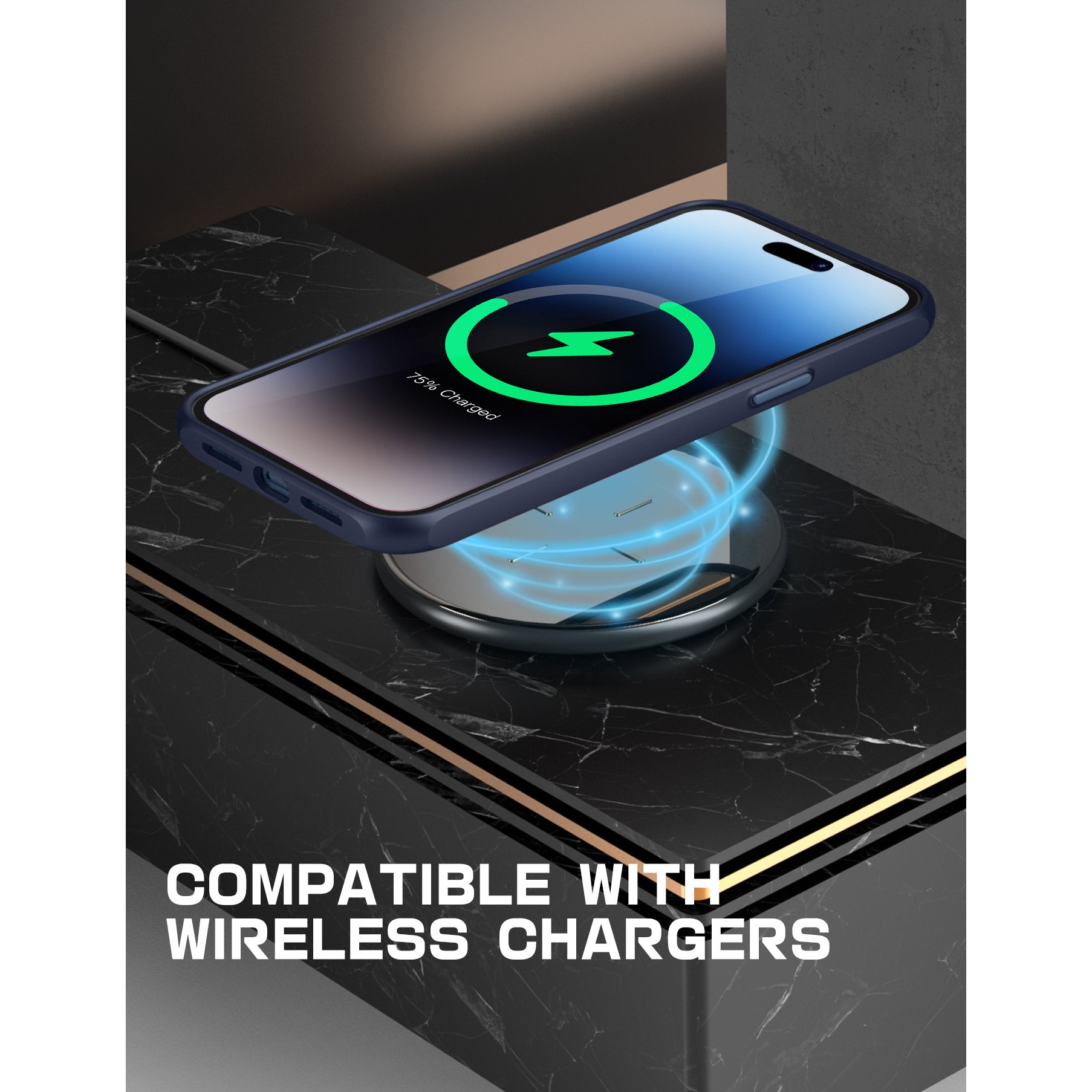 iPhone 15 Pro 6.1 Inch Unicorn Beetle MAG Slim Clear Case with MagSafe - Blue (Open Box) | Shockproof Protective Cover for Everyday Use, Work & Travel