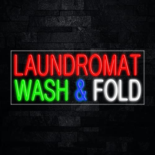 LED Flex Neon Laundromat Wash & Fold Sign - 32