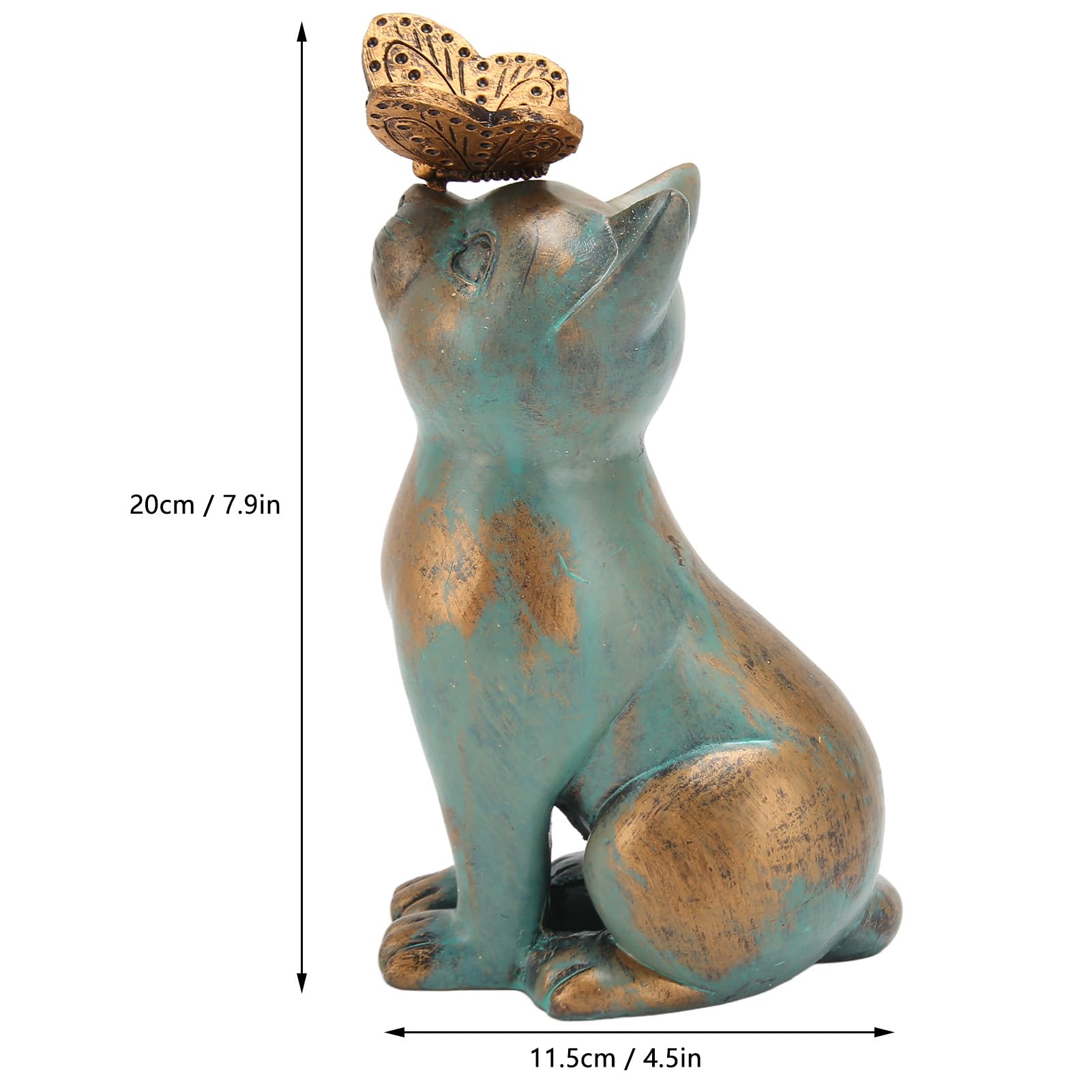 Durable Resin Garden Cat Statue - Exquisite Handcrafted Outdoor Decor with Rich Details for Backyard, Patio, or Tabletop Display