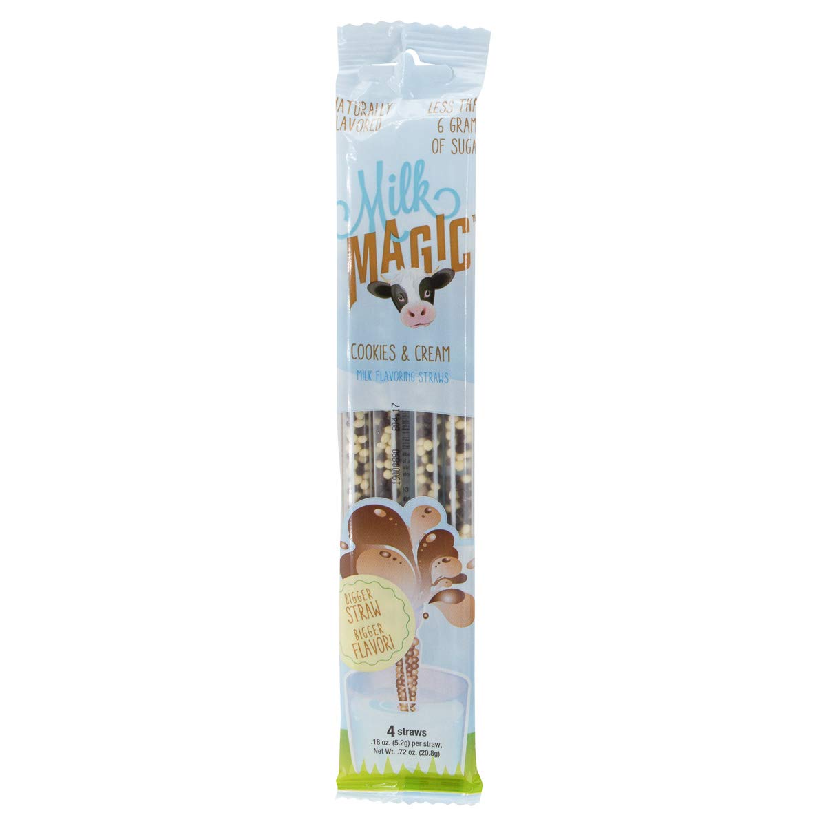 Cookies & Cream Milk Flavoring Straws - .18 oz (4 Count) | Perfect for Coffee, Smoothies & Desserts | Milk Magic Brand