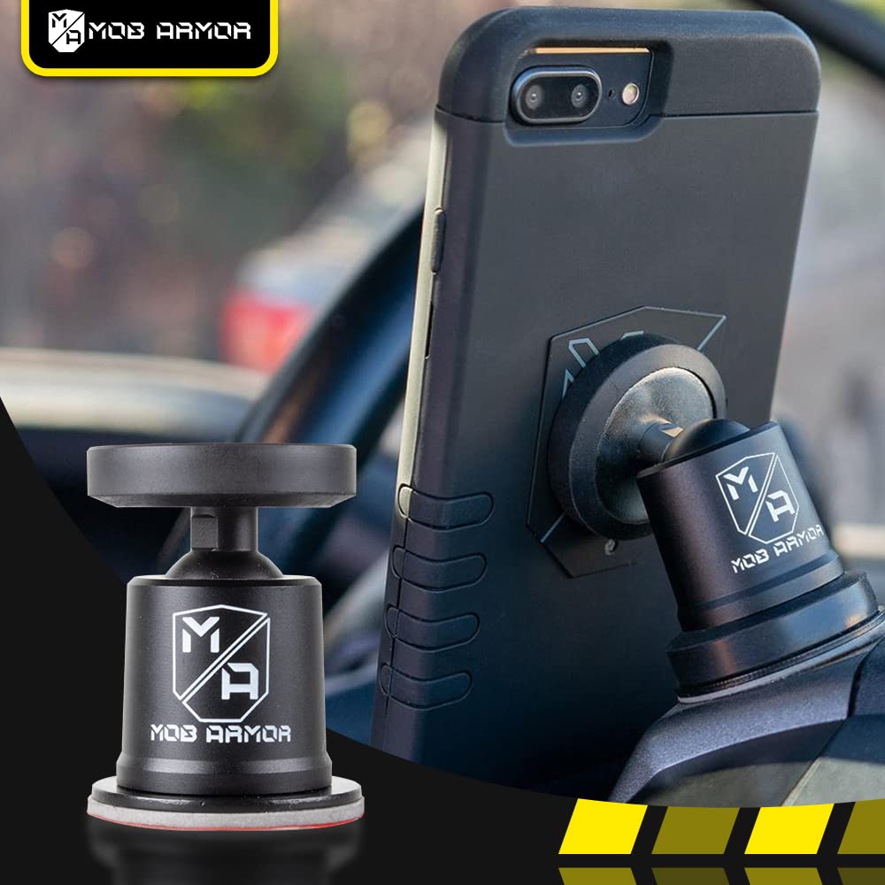 Mob Armor Flex Charge Plus Stixx - 38W Dual USB & USB C Fast Car Charger with Wireless Magnetic Phone Charger & Mobnetic Stixx Mount - Compatible with Android & iPhone - Perfect for Road Trips, Commuting & Hands-Free Driving