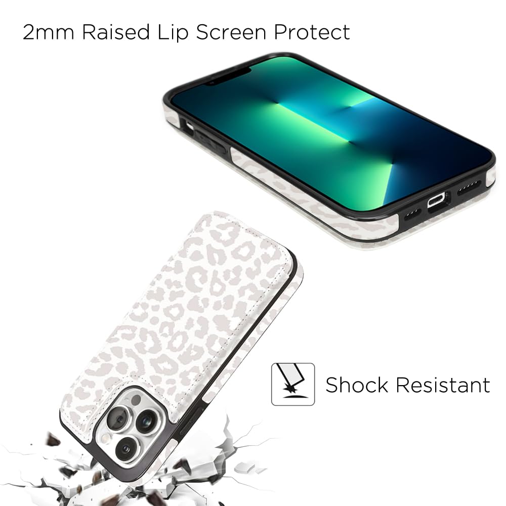 uCOLOR iPhone 13 Pro Wallet Case with Card Holder Slots & Kickstand - Marble Flip Leather RFID Blocking Cover for Women (6.1