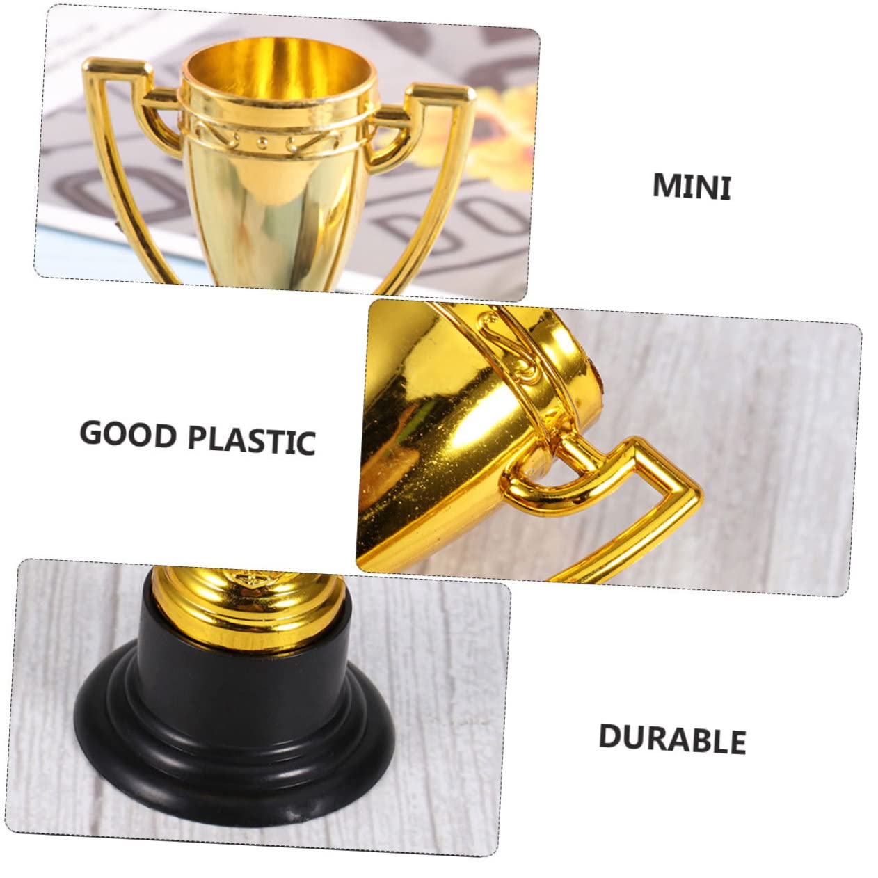 Happyyami Small Mini Trophy Toys for Kids - Plastic Award Trophies for Children's Party, Celebration & Rewards - Perfect for Classroom Prizes, Sports Awards & Birthday Party Favors