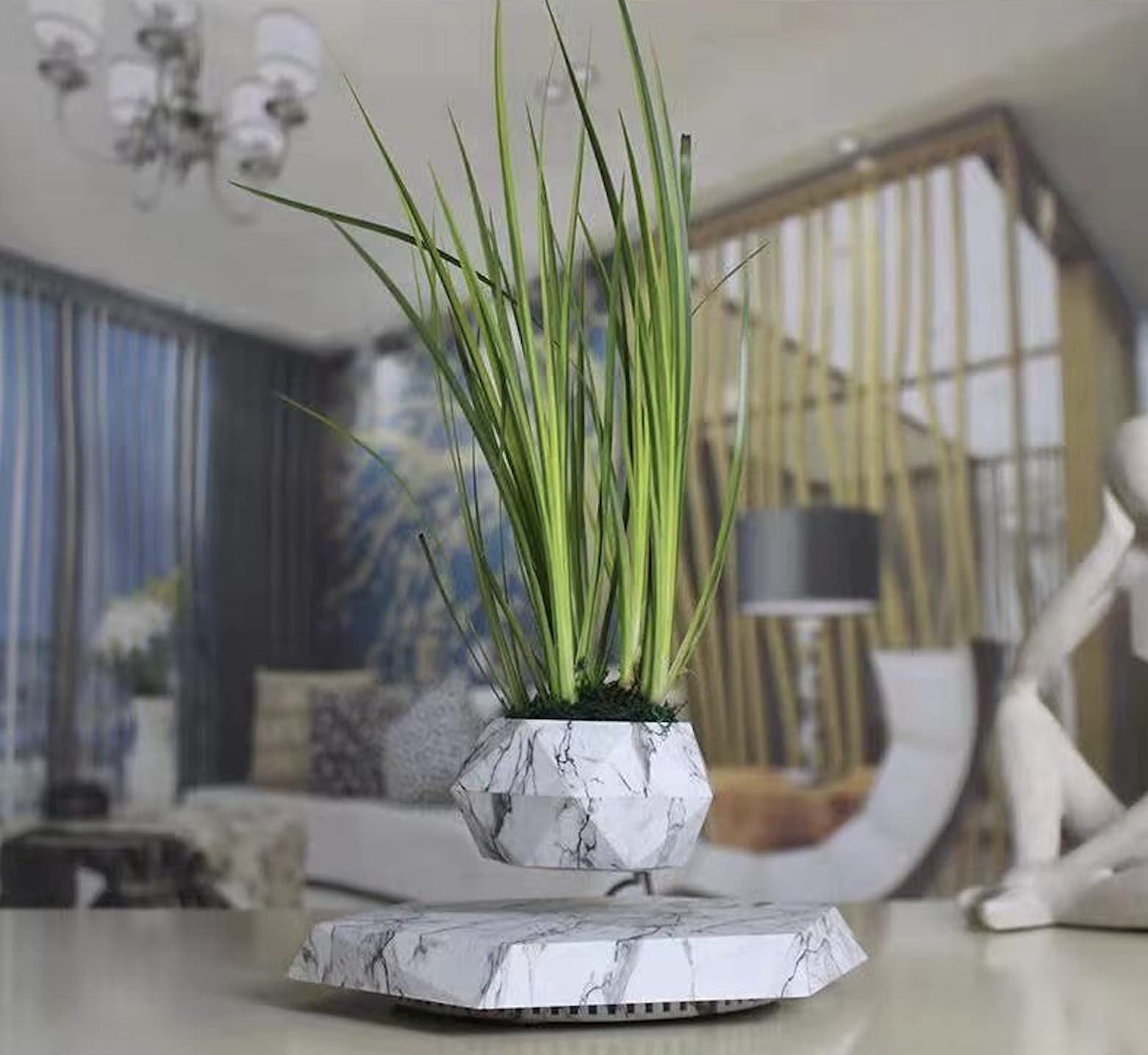 Floating Plant Pot - Levitating Air Bonsai Planter for Home & Office Decor | Unique Hanging Flower Pot for Indoor Plants, Succulents & Herbs | Perfect for Living Room, Desk Decor & Gift Ideas