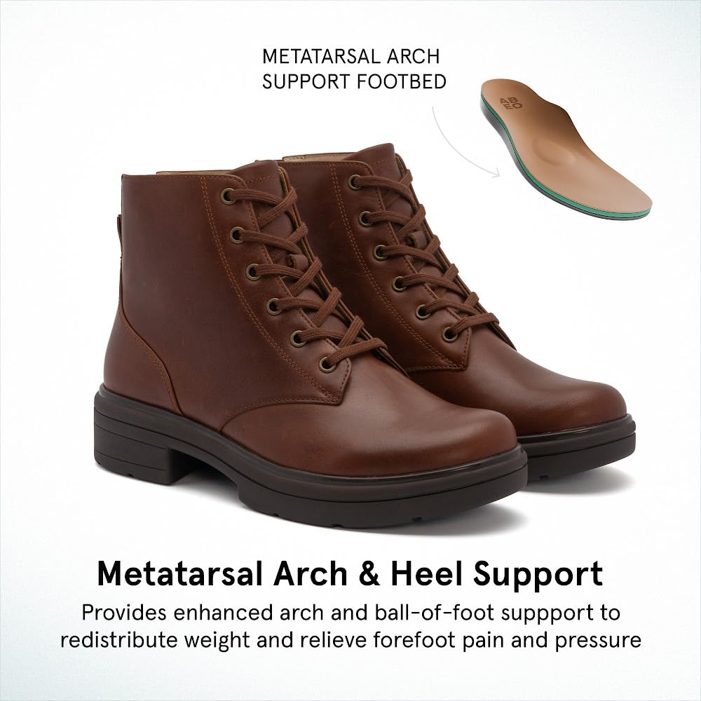 ABEO Vista Lace Metatarsal Boots for Women - Comfortable Fall Boots for Metatarsalgia Relief & Foot Support | Perfect for Walking, Work & Everyday Wear