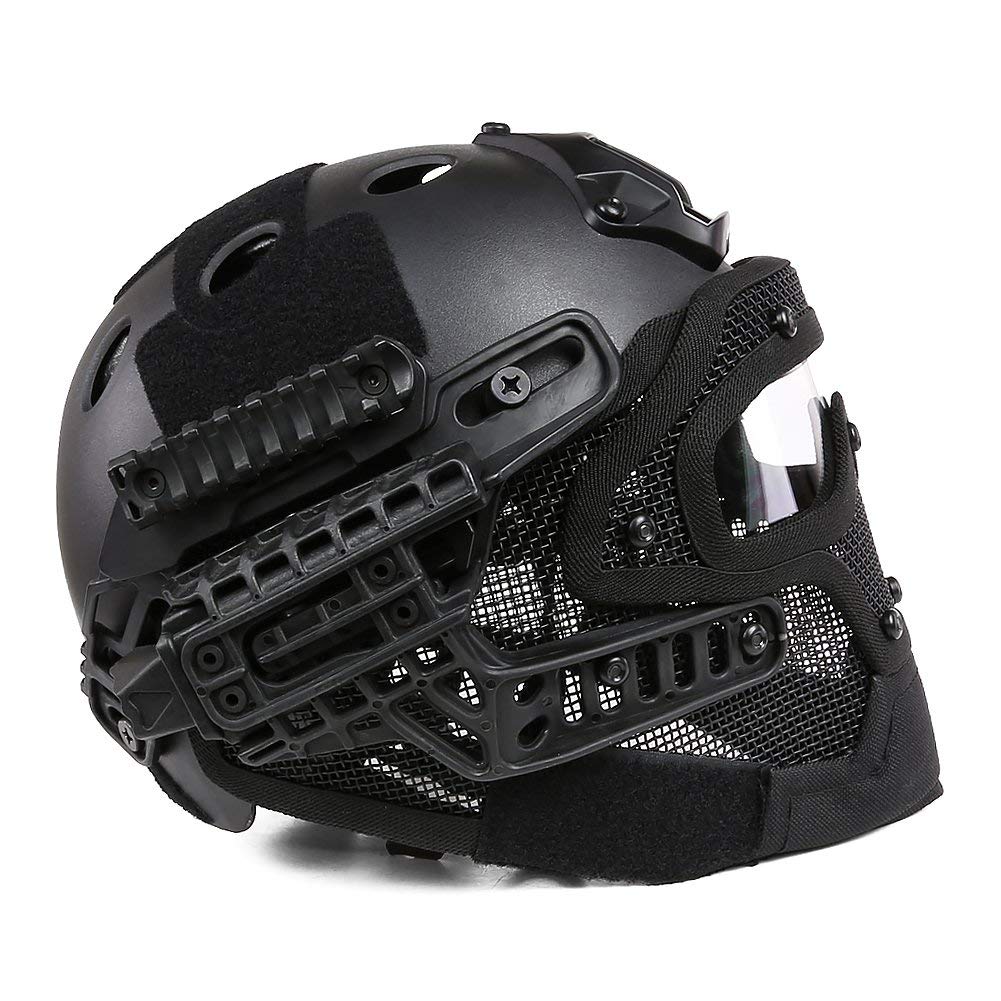 Tactical ABS Protective Helmet with Face Shield & Goggles - Fast Protective Gear for Airsoft, Paintball, CS Games & Outdoor Sports - Perfect for Shooting Range, Hunting & Extreme Activities