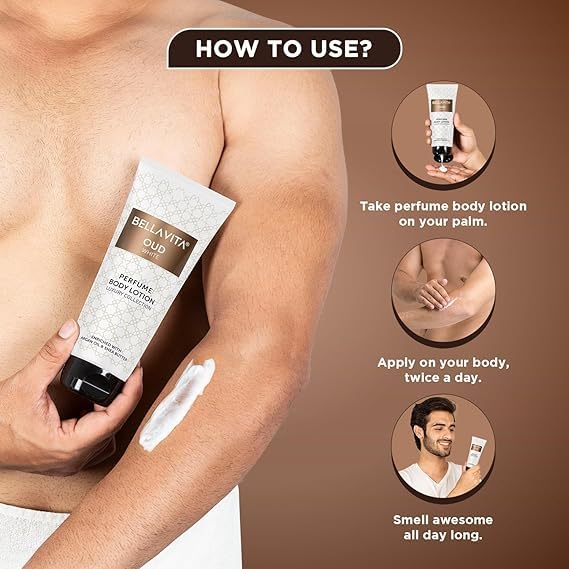 OUD WHITE Perfume Body Lotion - Hydrating & Nourishing Moisturizer with Argan Oil & Shea Butter for Soft, Supple & Healthy Skin (200ml) - Perfect for Daily Skincare & Gift Giving