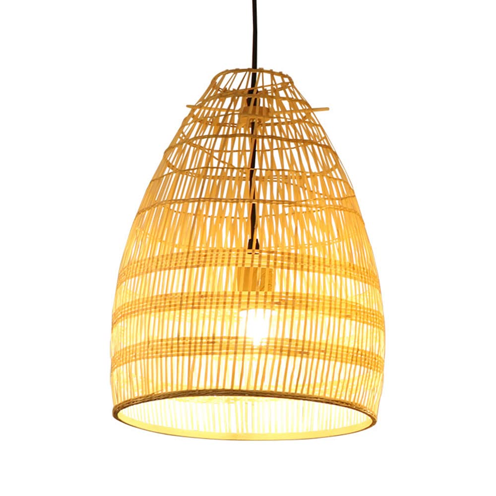 Chinese-Style Bamboo Pendant Light - Handwoven Natural Wood Ceiling Lamp for Modern Bedroom, Living Room, Dining Room | Boho Home Decor, Restaurant & Hotel Lighting Fixture | Perfect for Cozy Ambiance and Asian-Inspired Interior Design