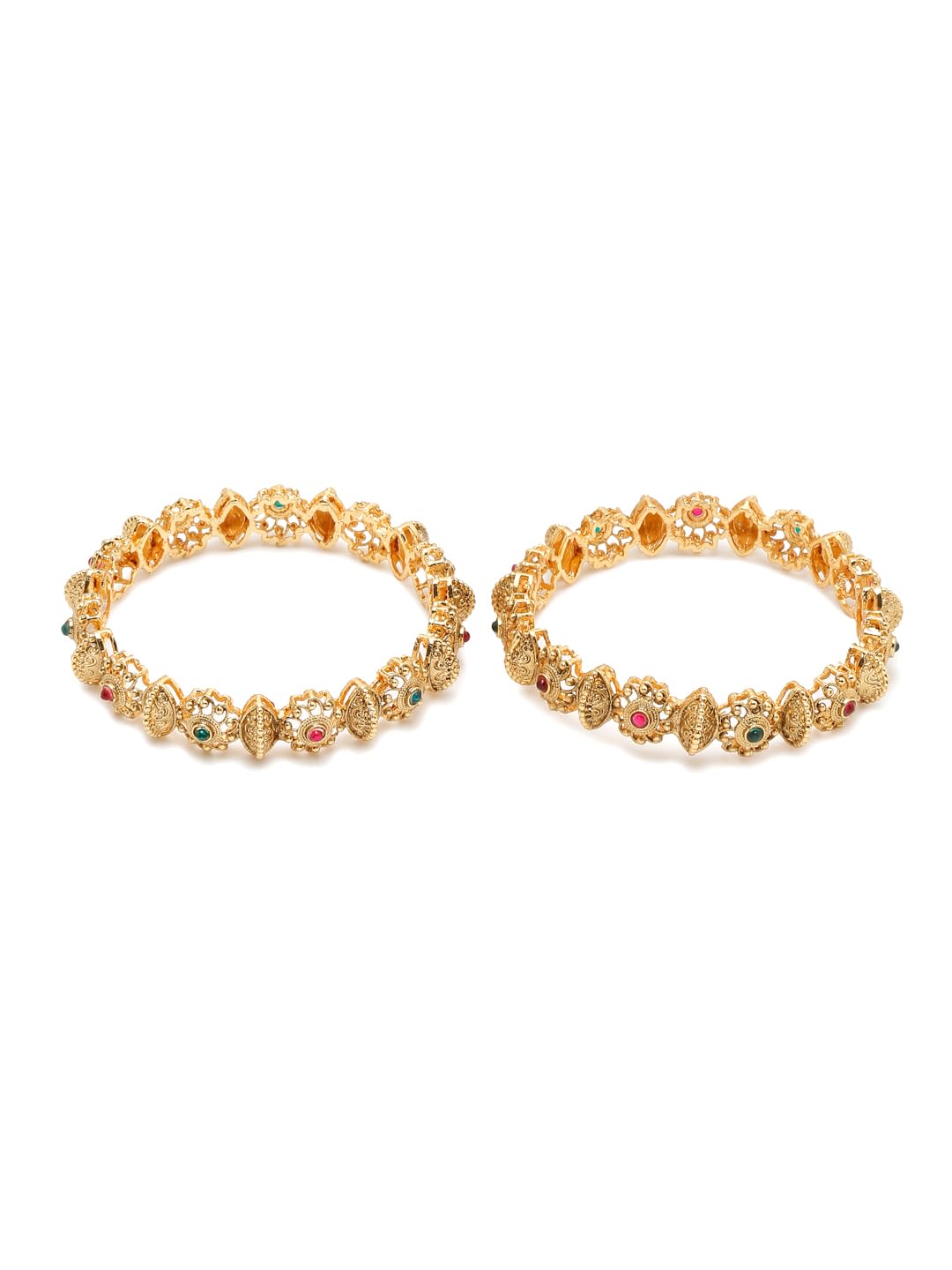 YouBella Women's Gold Plated Bracelet Bangle Set - Elegant Fashion Jewelry for Everyday Wear & Special Occasions