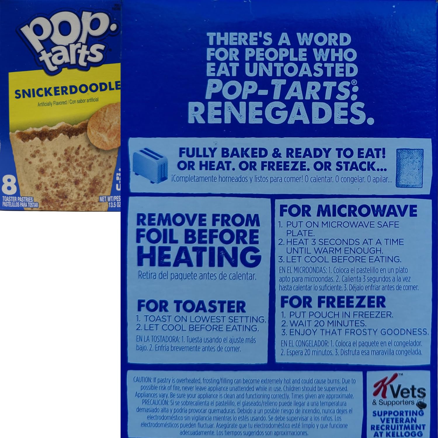 Frosted Toaster Pastries Variety Pack - Snickerdoodle Cookie & Banana Bread Flavors - Breakfast, Dessert & Snack Bundle with Free Cleaning Cloth - Perfect for School Lunches, Office Snacks & Quick Breakfasts
