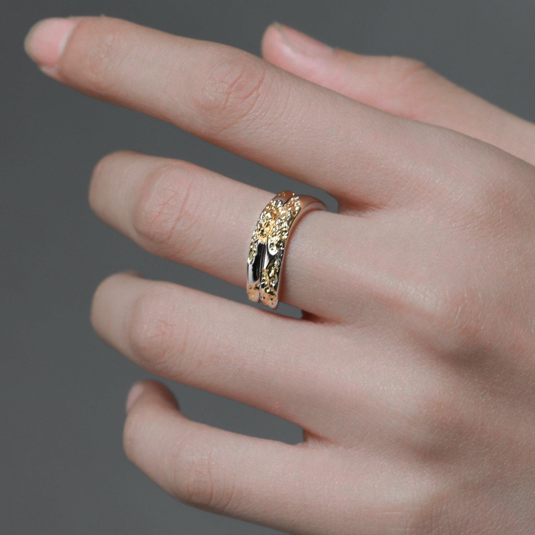 Sterling Silver & Gold Loong Split Ring - S925 Silver Dragon Jewelry for Men & Women - Perfect for Necklaces, Bracelets & Keychains