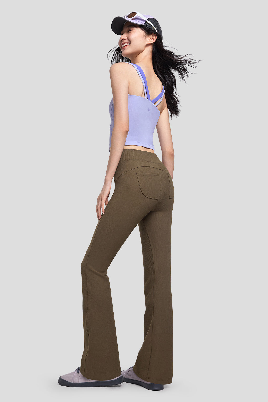 ThermaFlex Women's High Stretch Thermal Flare Pants - Warm Winter Leggings for Yoga, Running & Outdoor Activities
