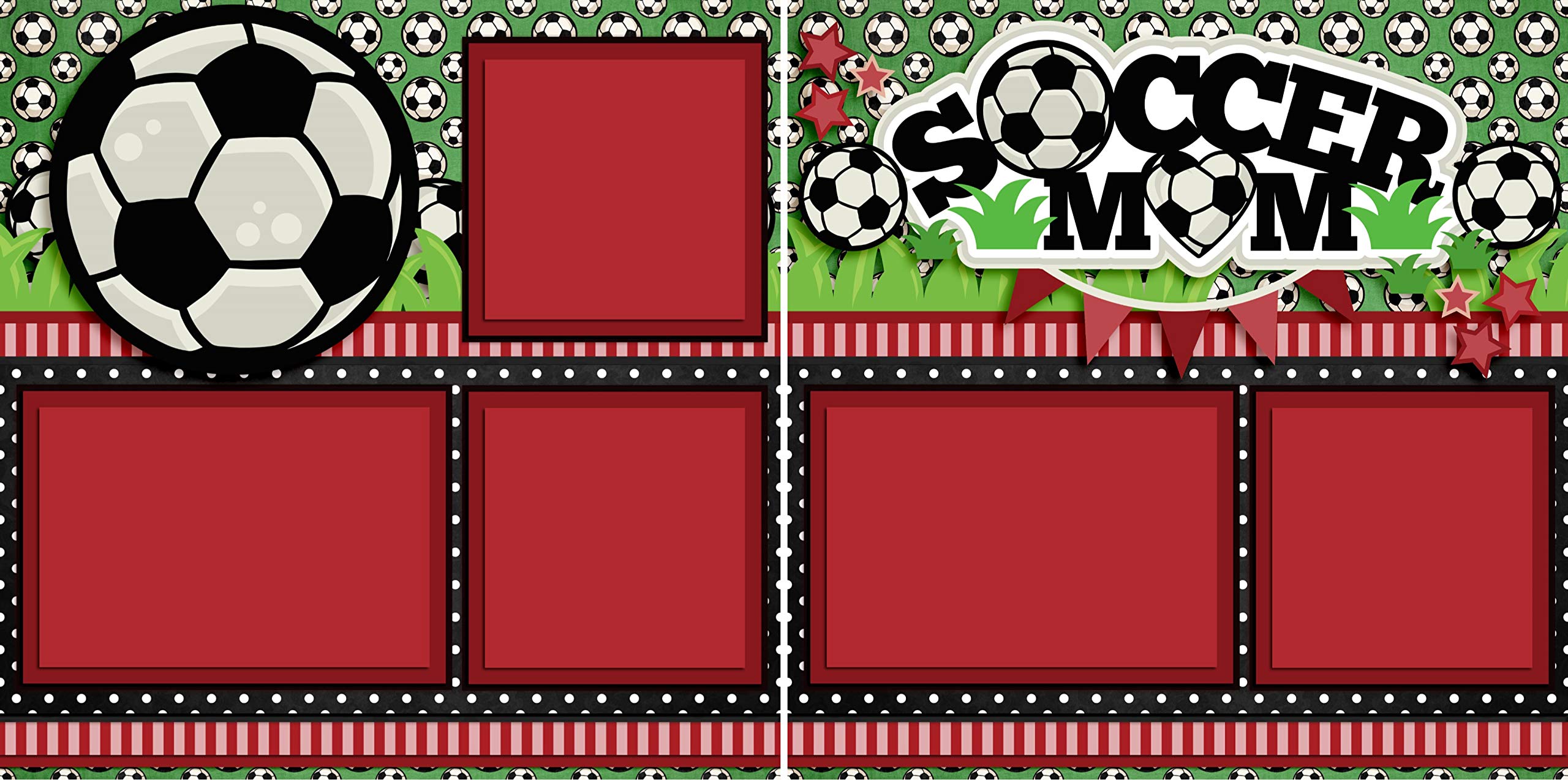 Creative Soccer Scrapbook Kit - 5 Double Page Layouts for Sports Memories & Team Albums | Perfect for Soccer Fans, Coaches, and Player Gifts
