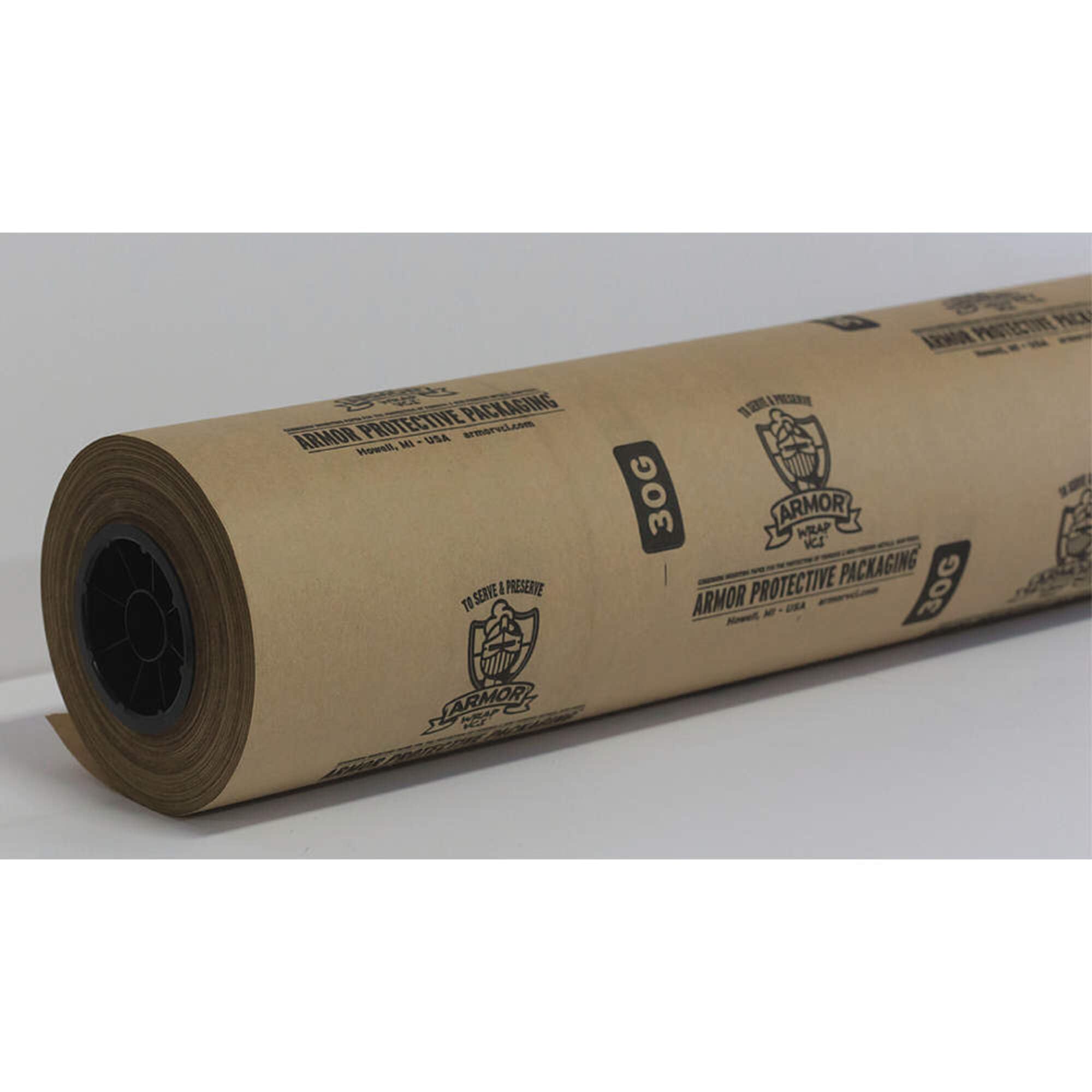 30 lb. Kraft Paper Roll - 24 Inches Wide, 6 Inches Diameter (Pack of 2) - Heavy Duty Wrapping, Shipping, and Craft Paper for Packaging, Moving, and DIY Projects