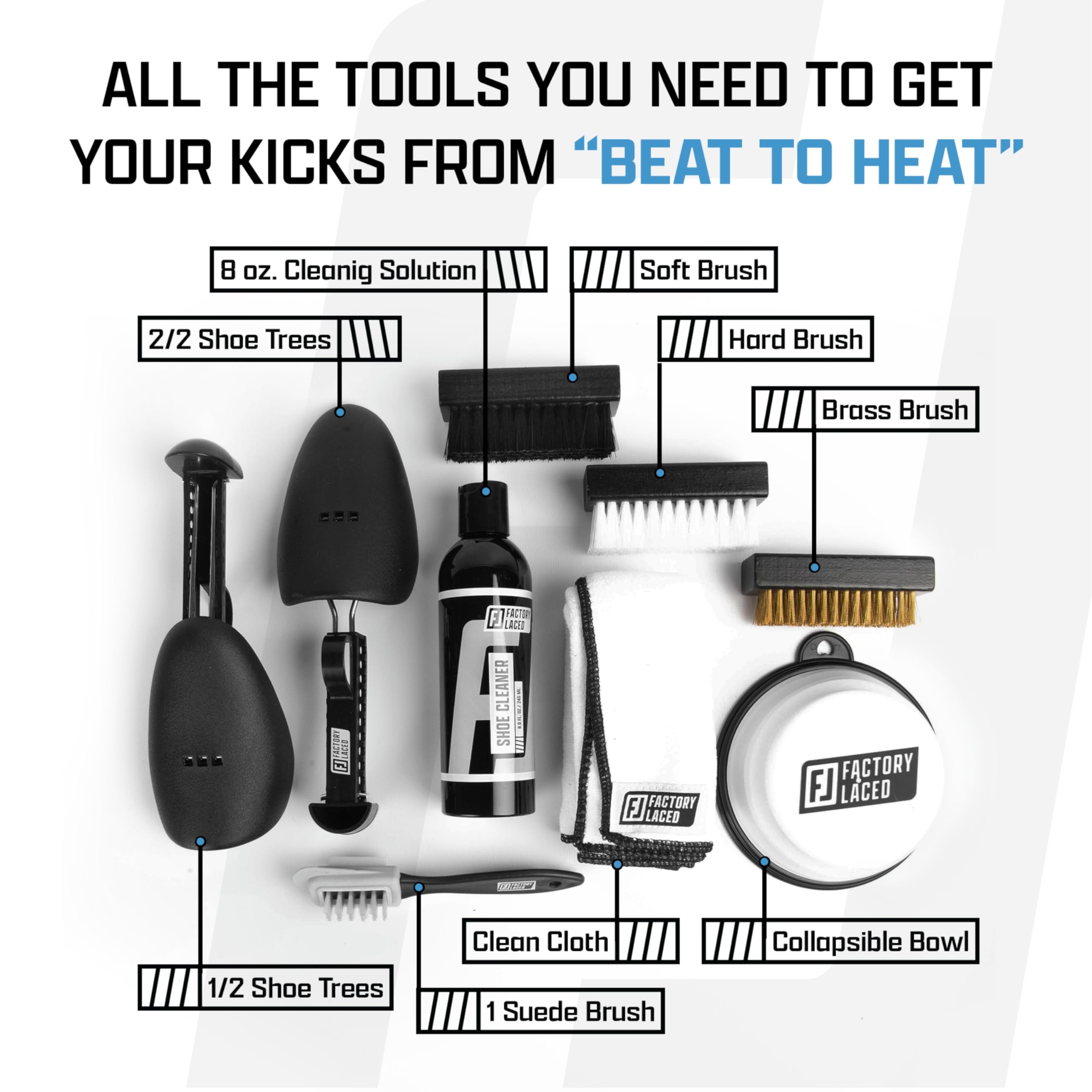 Premium Shoe Cleaning Kit - Complete Sneaker Care Set for All Shoes | Gentle Brush, Effective Solution & Microfiber Towel | Perfect for Sneakers, Leather Shoes & Athletic Footwear Maintenance