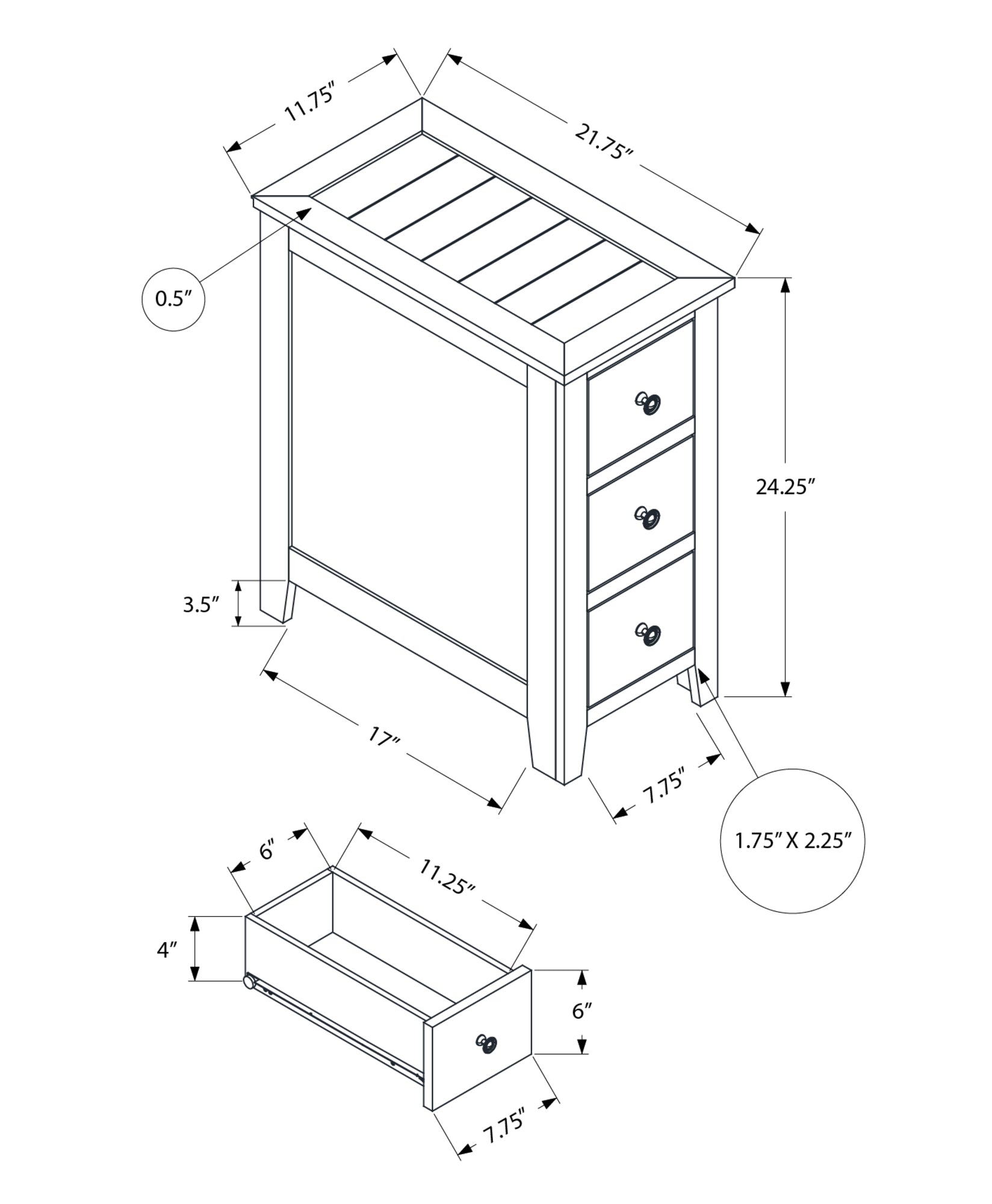 Brown Wood Veneer Accent Table with Storage Drawer - Transitional Nightstand for Bedroom, Living Room & Office - Compact Side Table with Shelf & Drawer for Small Spaces