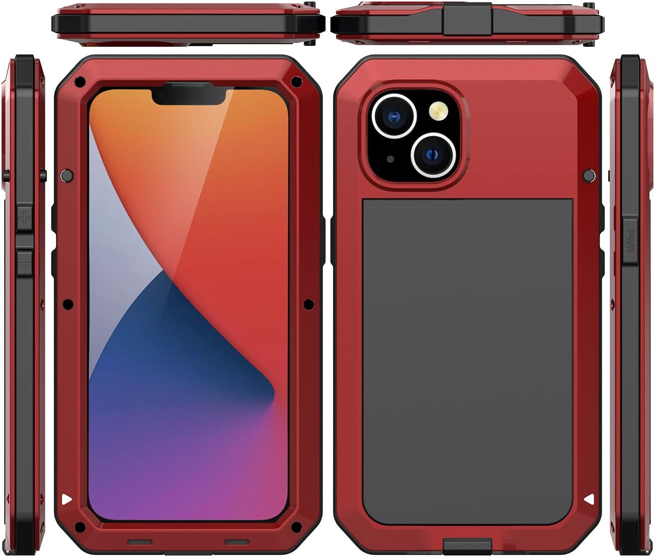 Marrkey 360 Full Body Protective Case for iPhone 14 (6.1 Inch) - Shockproof & Scratch-Resistant Cover - Red | Perfect for Outdoor Activities, Travel & Daily Protection