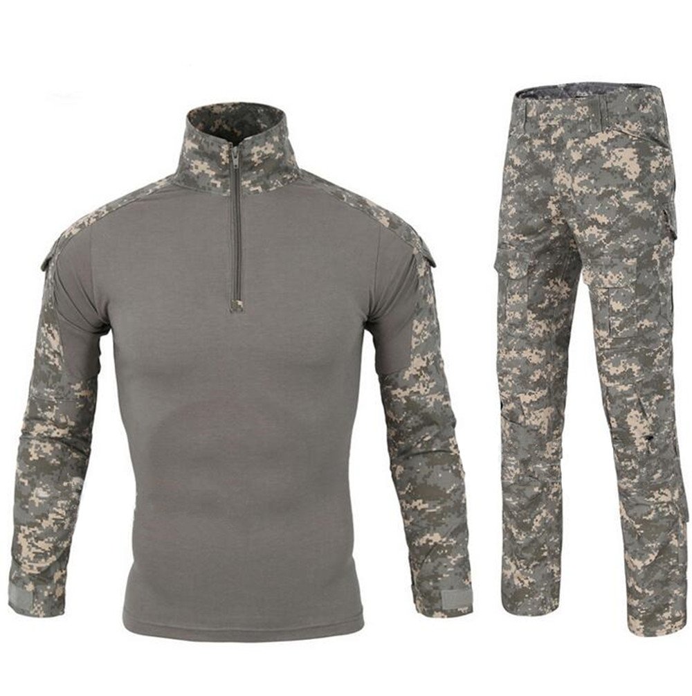 LiliChan Men's Tactical Shirts - Long Sleeve Military Combat Shirt with Zipper Pockets | Durable Outdoor Clothing for Hiking, Hunting & Airsoft | Moisture-Wicking Performance Wear