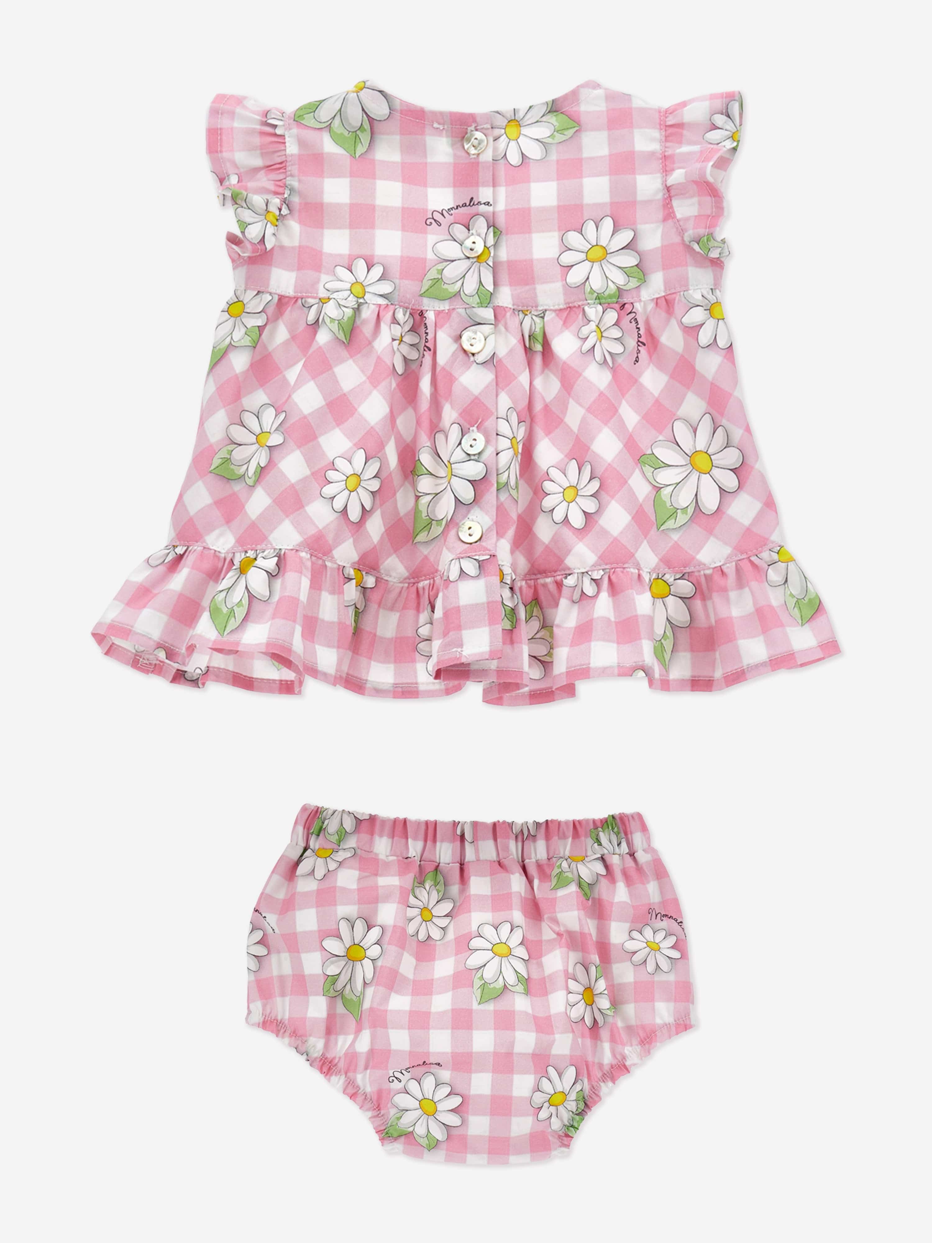 Adorable Baby Girls Daisy Dress & Bloomers Set - Soft Pink Floral Outfit for Newborns & Toddlers | Perfect for Spring Photos, Easter, & Special Occasions