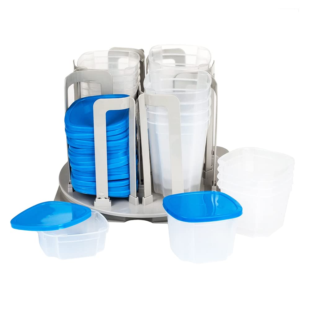 Spin n Store Swirl Around Food Storage Containers - Airtight BPA-Free Kitchen Organizers for Leftovers, Meal Prep & Pantry Storage (Set of 5) | Perfect for Refrigerator, Freezer & Office Lunch Containers
