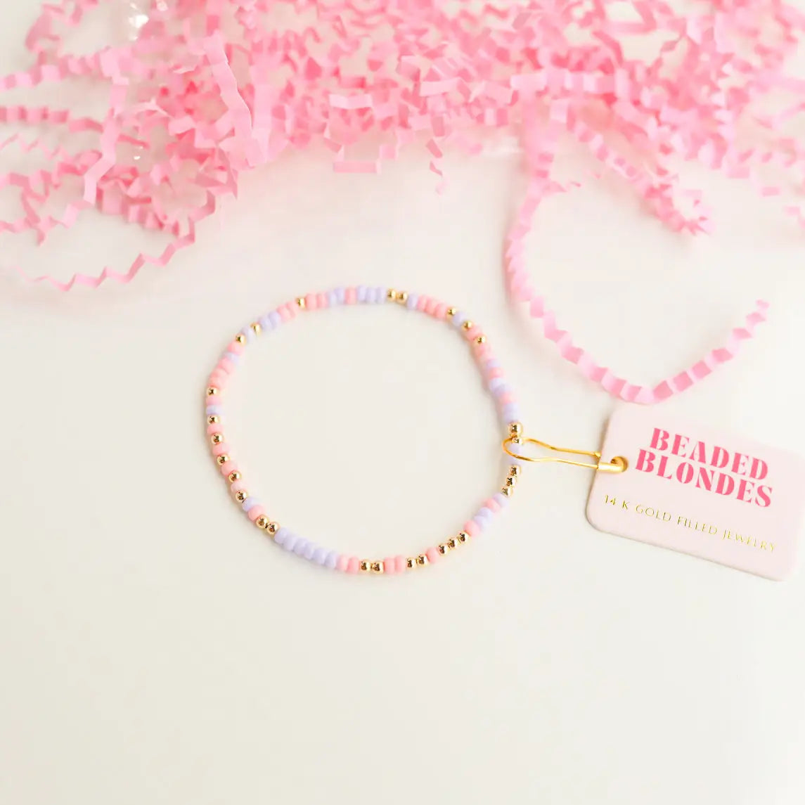 Pink and Light Purple Beaded Bracelet with Sprinkles - Elegant Handmade Jewelry for Women, Girls - Perfect for Parties, Gifts, and Everyday Wear
