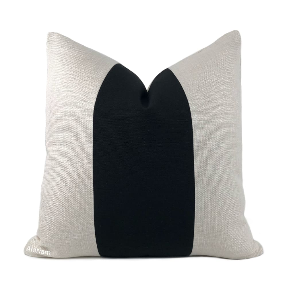 Premium Hudson Black & Creamy White Wide Panel Stripe Pillow Cover - Soft Decorative Throw Pillow Case for Sofa, Bed, Couch & Home Decor