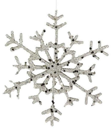 10 Pack Champagne Glitter Snowflake Christmas Ornaments for Tree Decorations - Elegant Holiday Party Decor, Wedding, Home, and Festive Celebrations