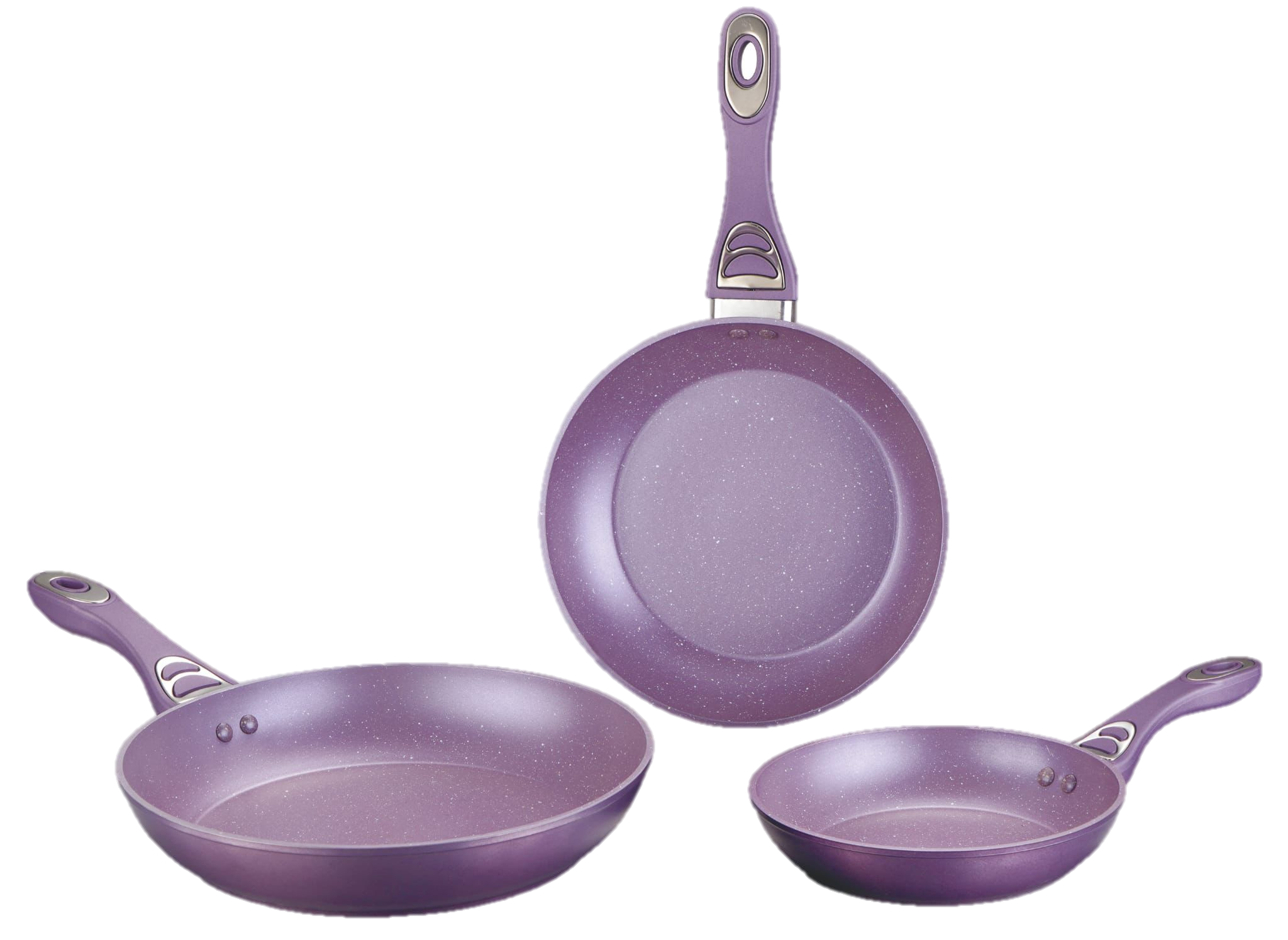 3-Piece Nonstick Marble Coated Frying Pan Set - Durable Aluminum Cookware for Sauteing, Frying & Cooking - Perfect for Home Kitchen, Restaurant & Camping Use