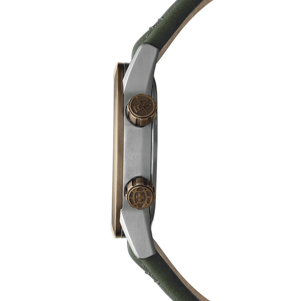 Freelancer GMT Worldtimer Watch 40.5mm Green Dial Leather Strap - Perfect for Business Travel & International Timekeeping