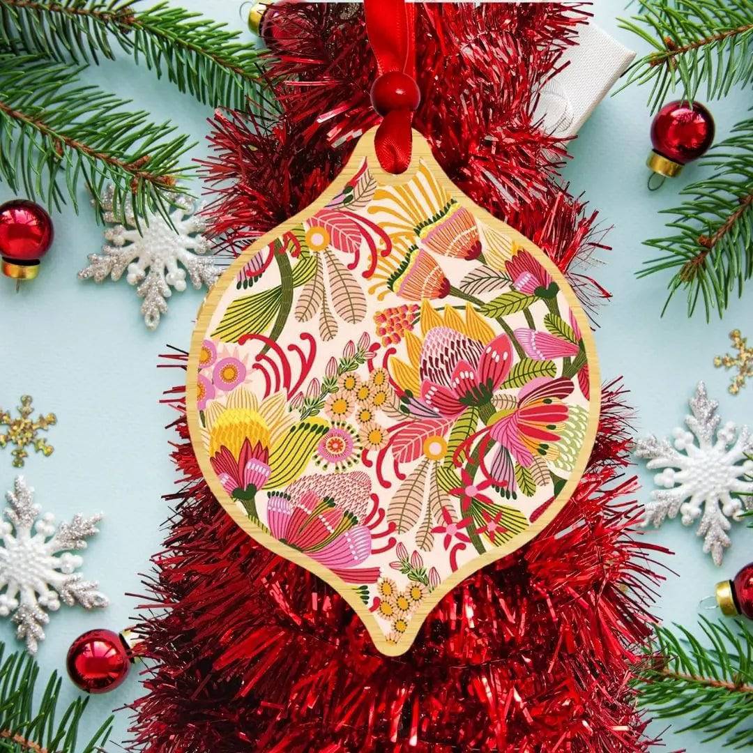 Handmade Wild Proteas Christmas Ornament - Unique Floral Holiday Decoration for Tree, Wreath & Festive Home Decor