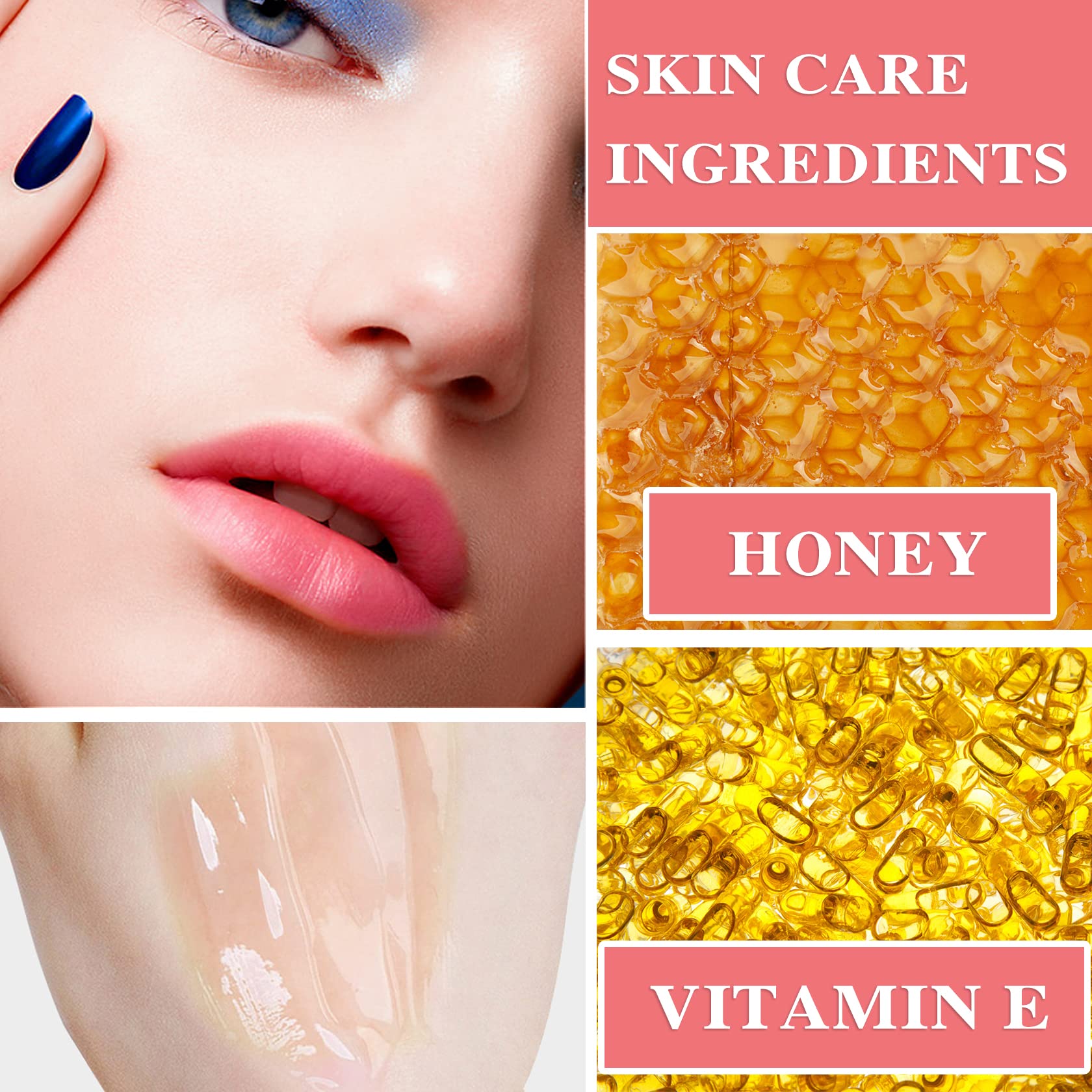 Honey Lip Balm for Dry Lips - Hydrating & Moisturizing Lip Care with Applicator - Perfect for Night Use & Cracked Lips