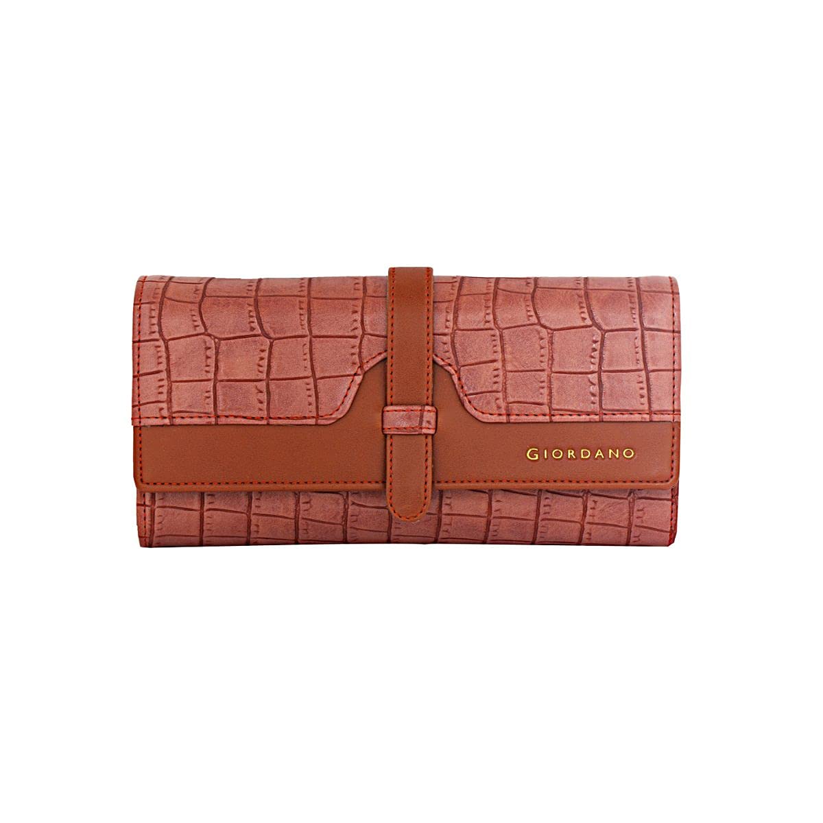 Giordano Women's PU Leather Wallet - Stylish Brown RFID Blocking Bifold Wallet for Everyday Use, Travel & Gift Giving