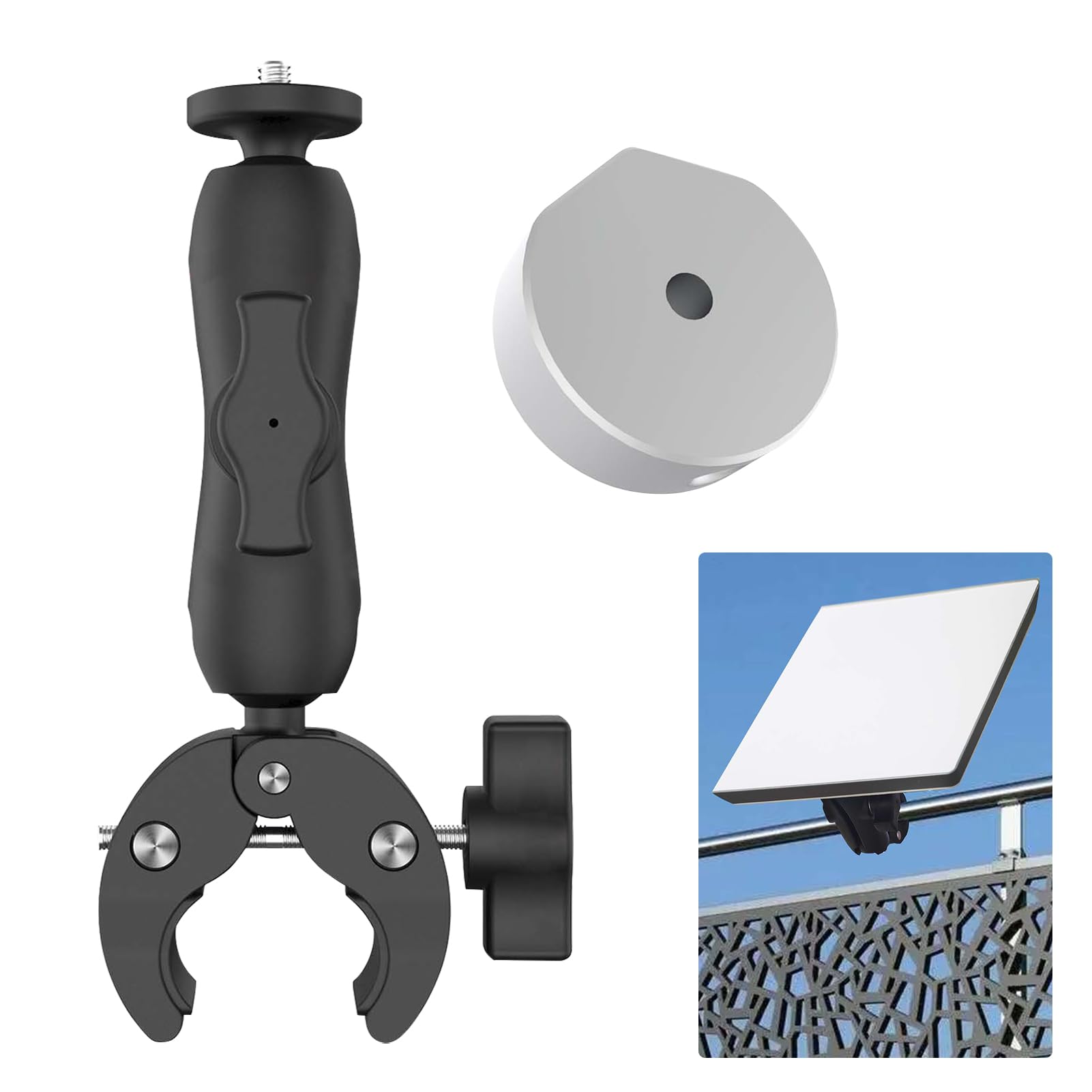 Starlink RV Yacht Camper Guardrail Mount with Adjustable Clamp - Includes Mini Mount & LH-SM-86C Clamp Accessories | Perfect for Mobile Internet on Road Trips, Boating & Camping Adventures
