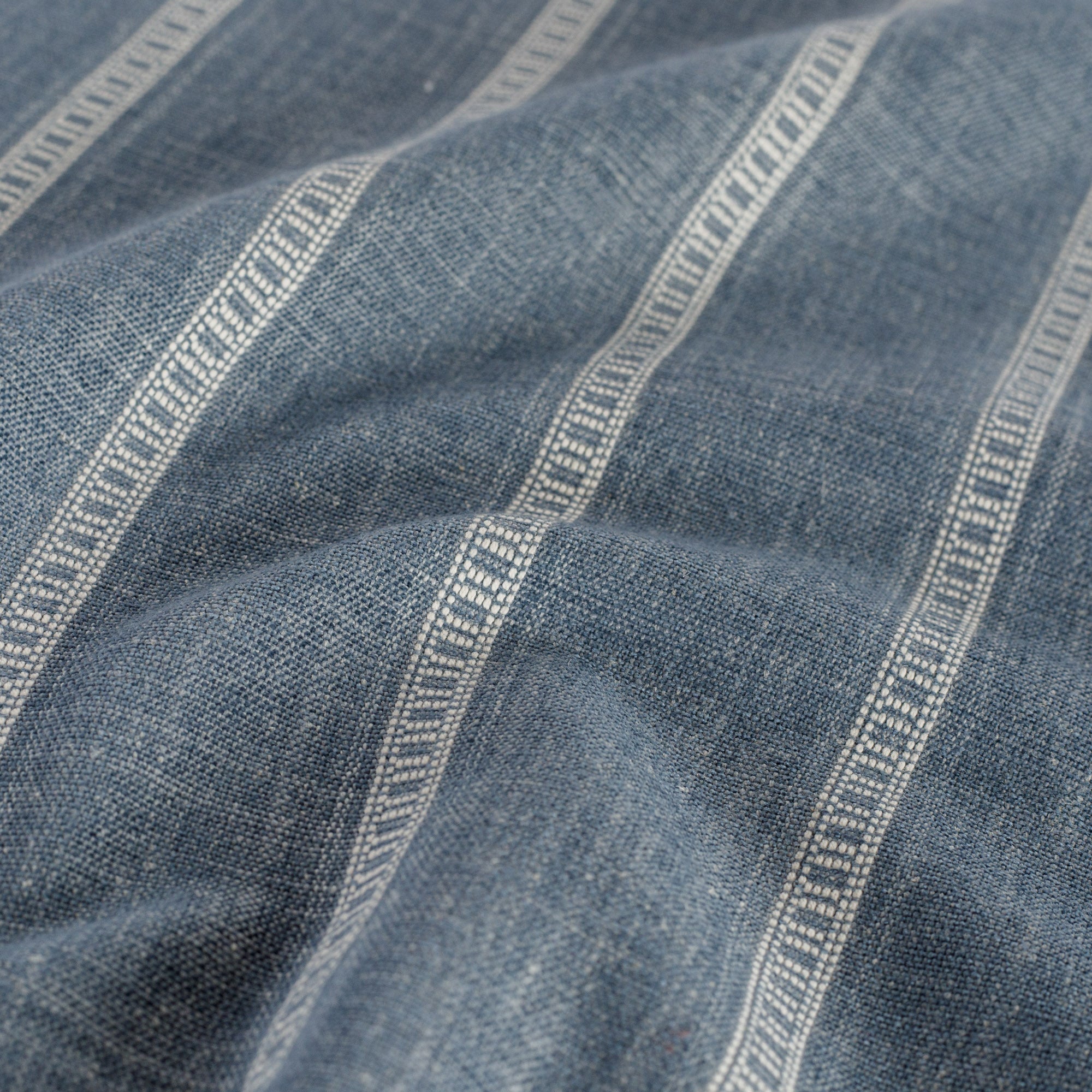 Brunswick Stripe Fabric - Premium Chambray Cotton Material for Clothing & Home Decor | Perfect for Shirts, Dresses, Curtains & DIY Sewing Projects