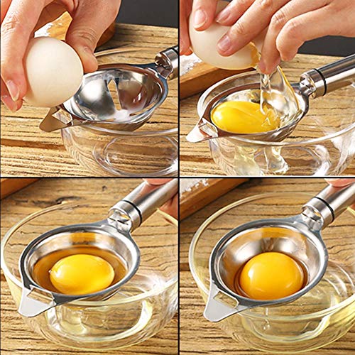 Stainless Steel Egg Yolk Separator - Egg White and Yolk Strainer Divider Kitchen Tool for Baking, Cooking, and Healthy Breakfast Prep