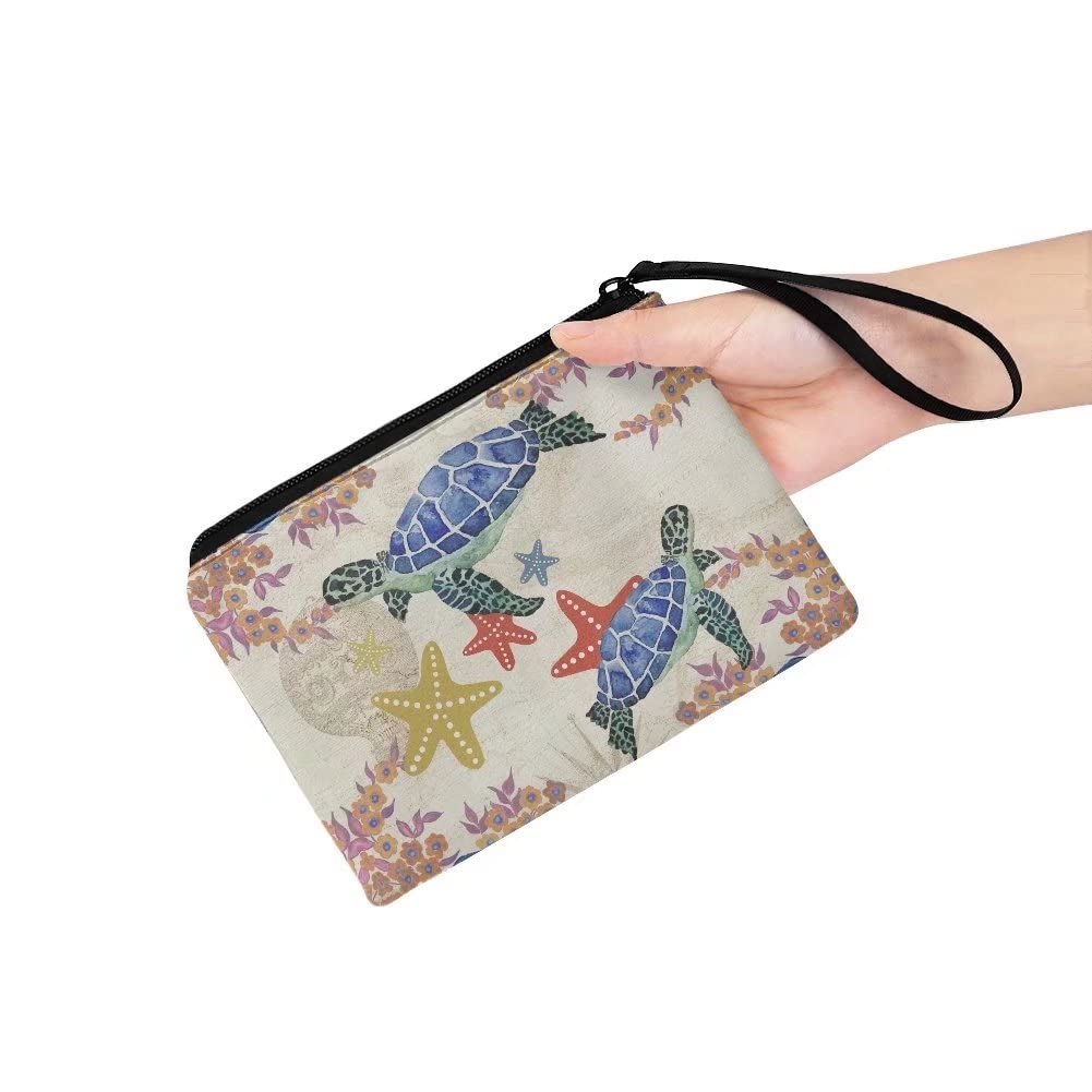 Jeiento Waterproof Sea Turtle Coin Purse - Travel Makeup Bag for Women