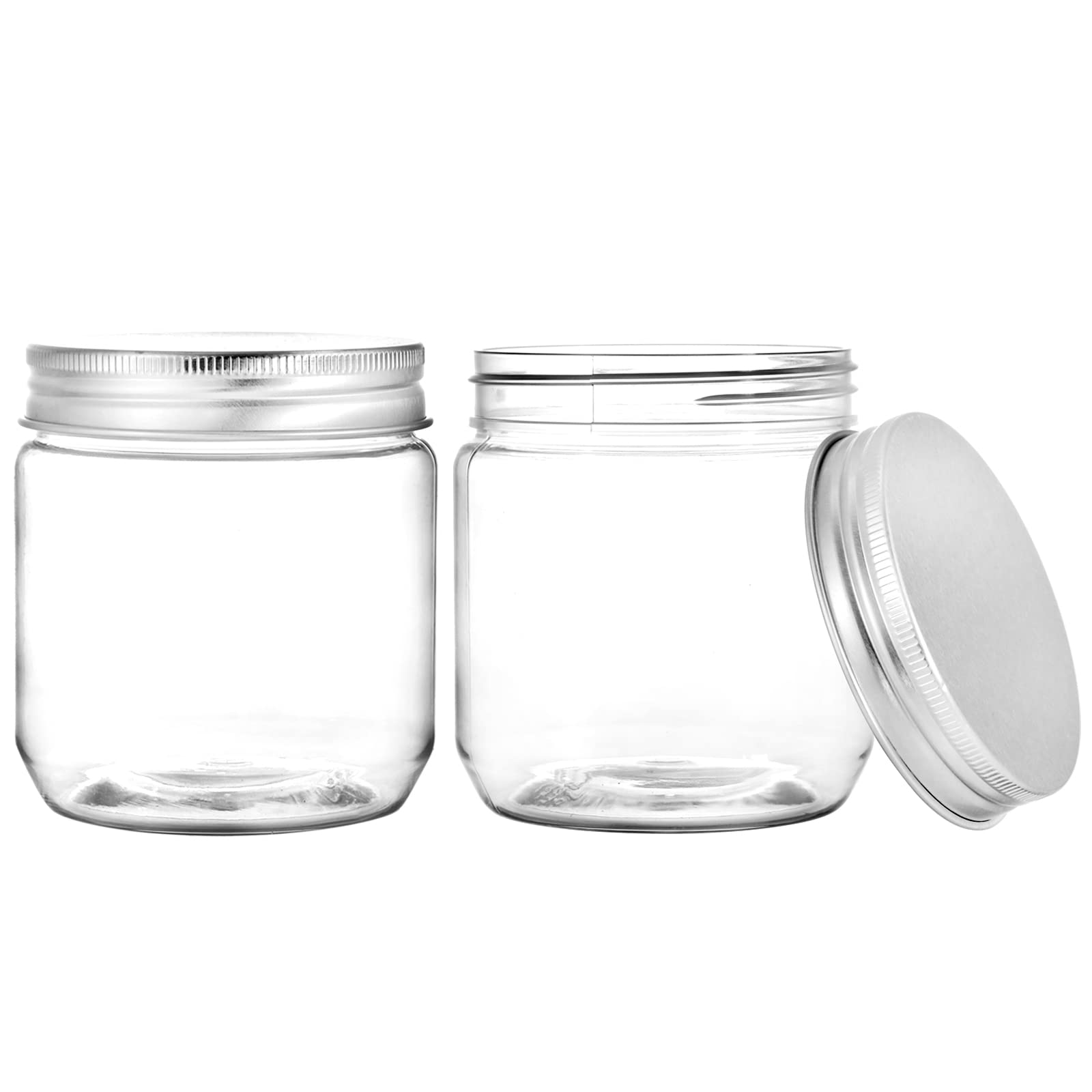Fasmov 25 Pack 8oz Clear Plastic Jars with Screw-On Lids - BPA Free Round Empty Containers for Slime, DIY Crafts, Kitchen & Household Storage - Perfect for Organizing Spices, Candles, and Beauty Products