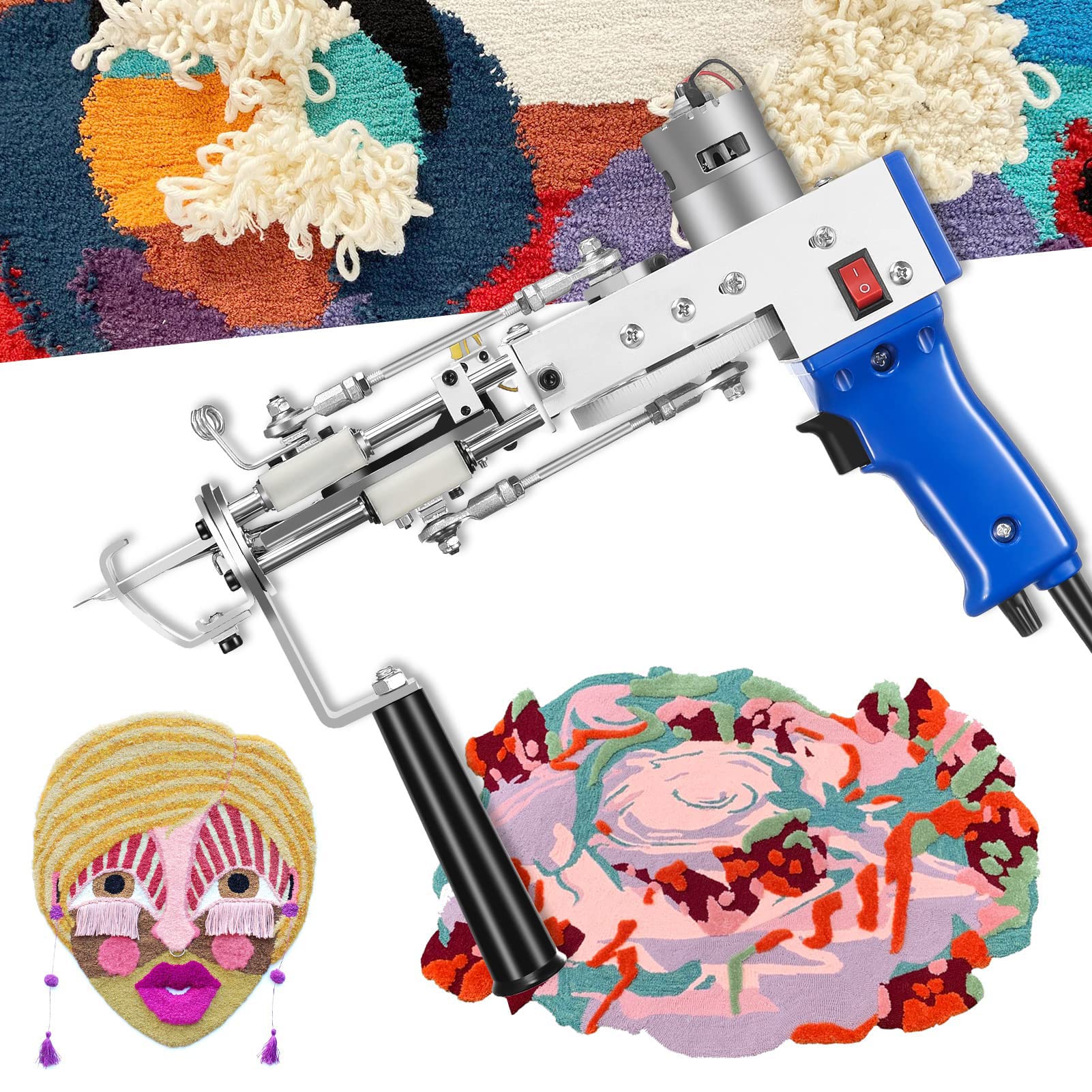 Electric Carpet Tufting Gun 7-21mm - Handheld Knitting Loop Pile Carpet Tool for DIY Rug Making, Carpet Weaving & Flocking - Perfect for Home Decor, Craft Projects & Professional Carpet Repair