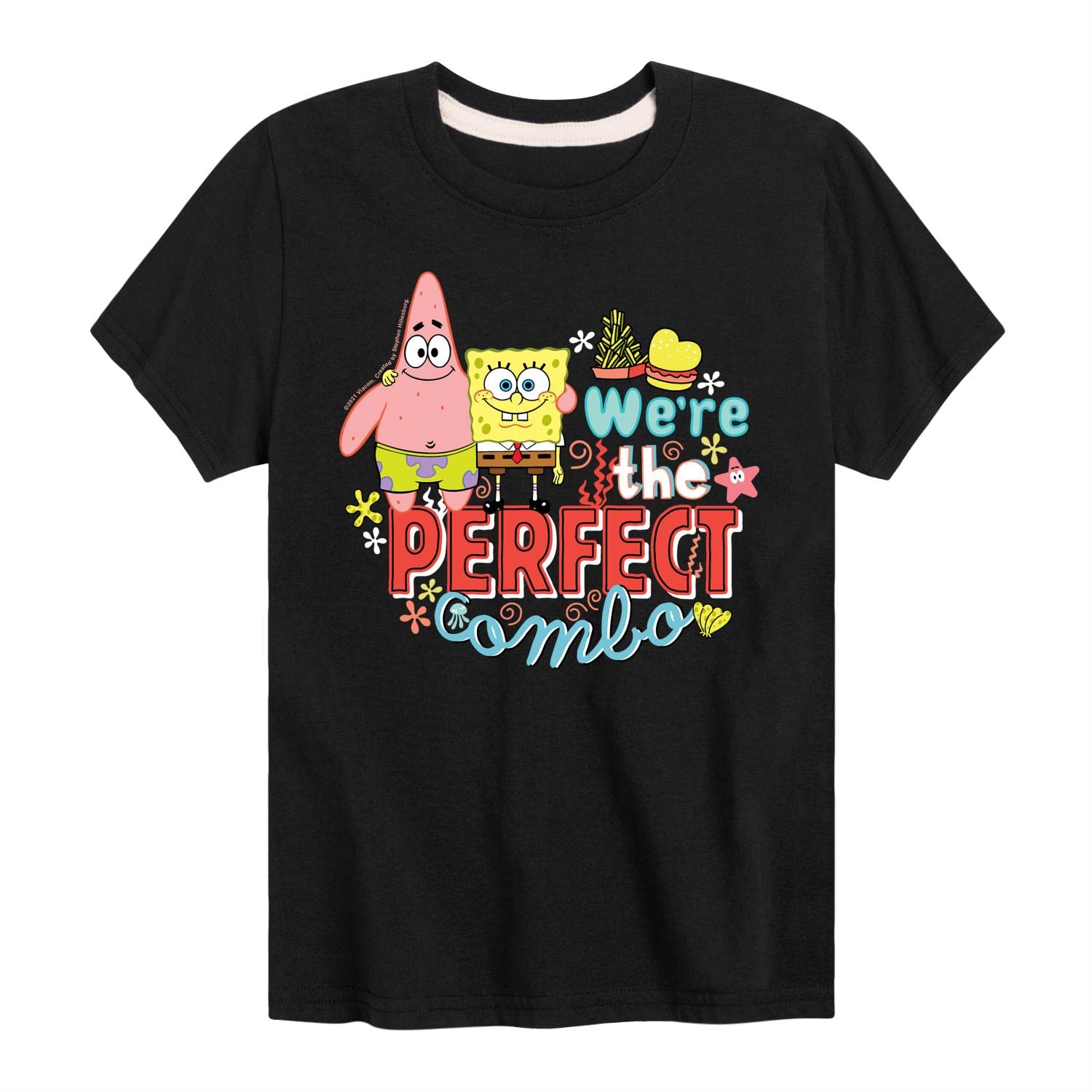 Spongebob Squarepants Valentine's Day Graphic T-Shirt for Toddlers & Kids | Cute Cartoon Short Sleeve Tee | Perfect for Valentine's Gifts, School Events & Family Photos