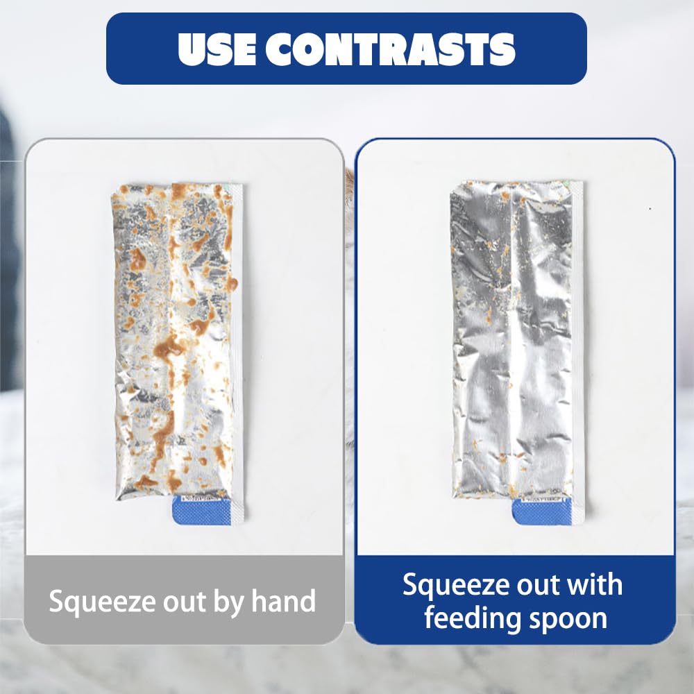 Premium Cat Wet Food Dispenser Spoon - Blue | Squeeze & Feed Treat Spoon for Cats | Convenient Wet Food Storage & Feeding Tool | Perfect for Travel, Grooming & Training