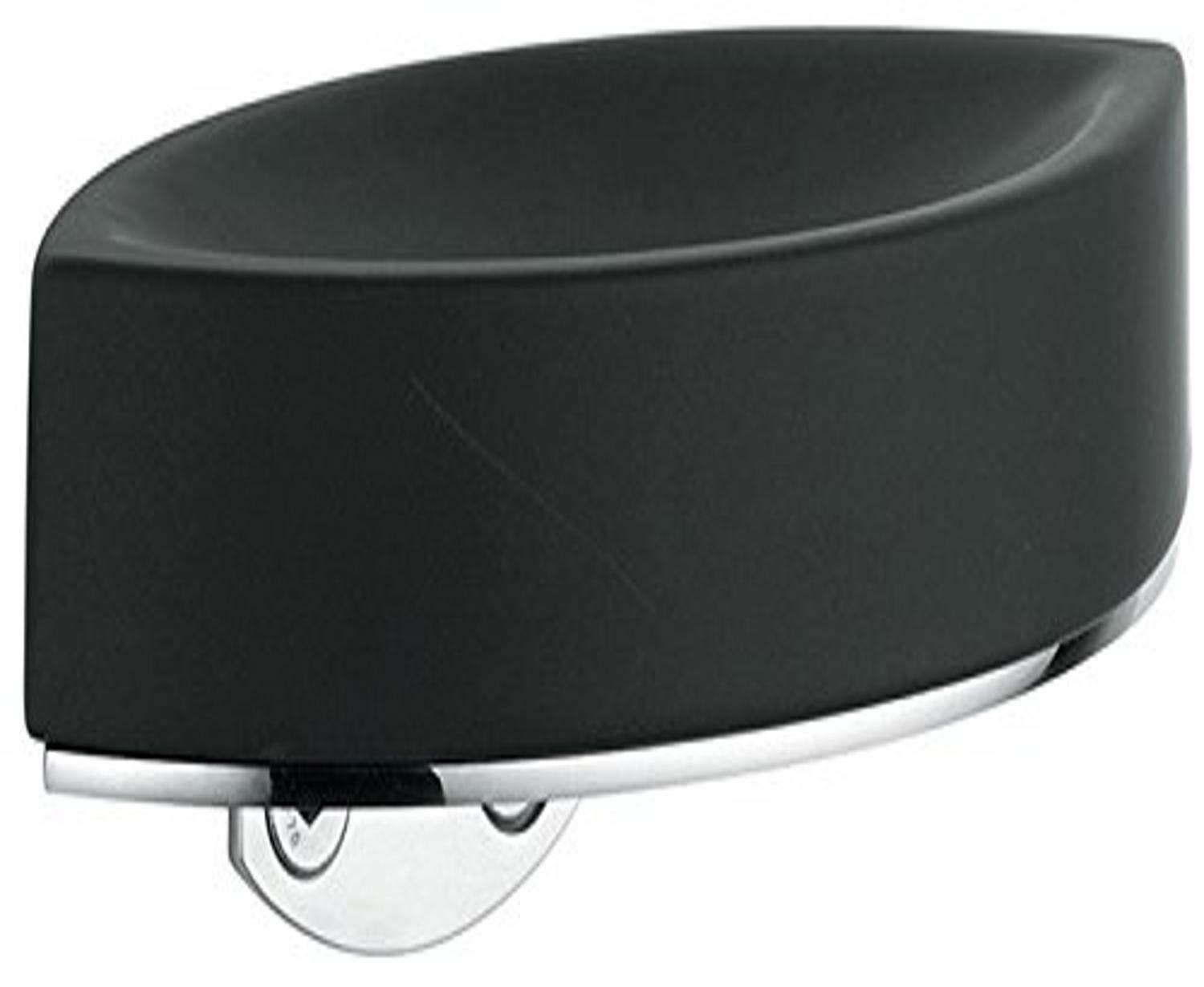 Elegant Black Wall Mounted Ceramic Soap Dish Holder - Bathroom & Kitchen Organizer for Liquid Soap, Bar Soap, and Sponges