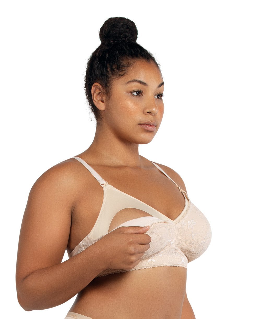 Parfait Rain Nursing Wire Free Bra - Comfortable Maternity & Nursing Bra in Porcelain for Breastfeeding Moms - Perfect for Daily Wear, Sleep & Postpartum Recovery