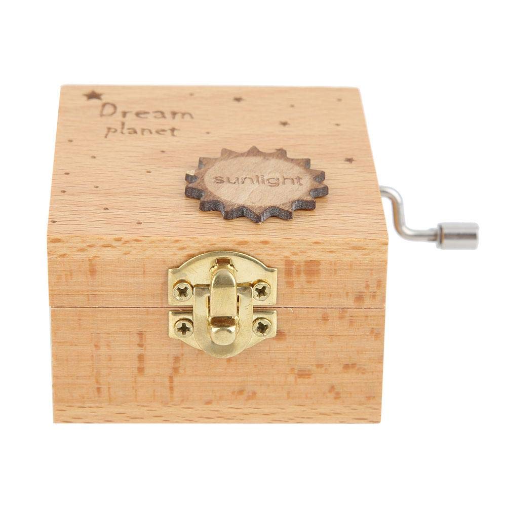 Hand-Cranked Wooden Music Box - High Accuracy, Durable & Portable Musical Gift for Home Decor, Weddings, Anniversaries | Perfect for Relaxation, Romantic Ambiance & Special Occasions